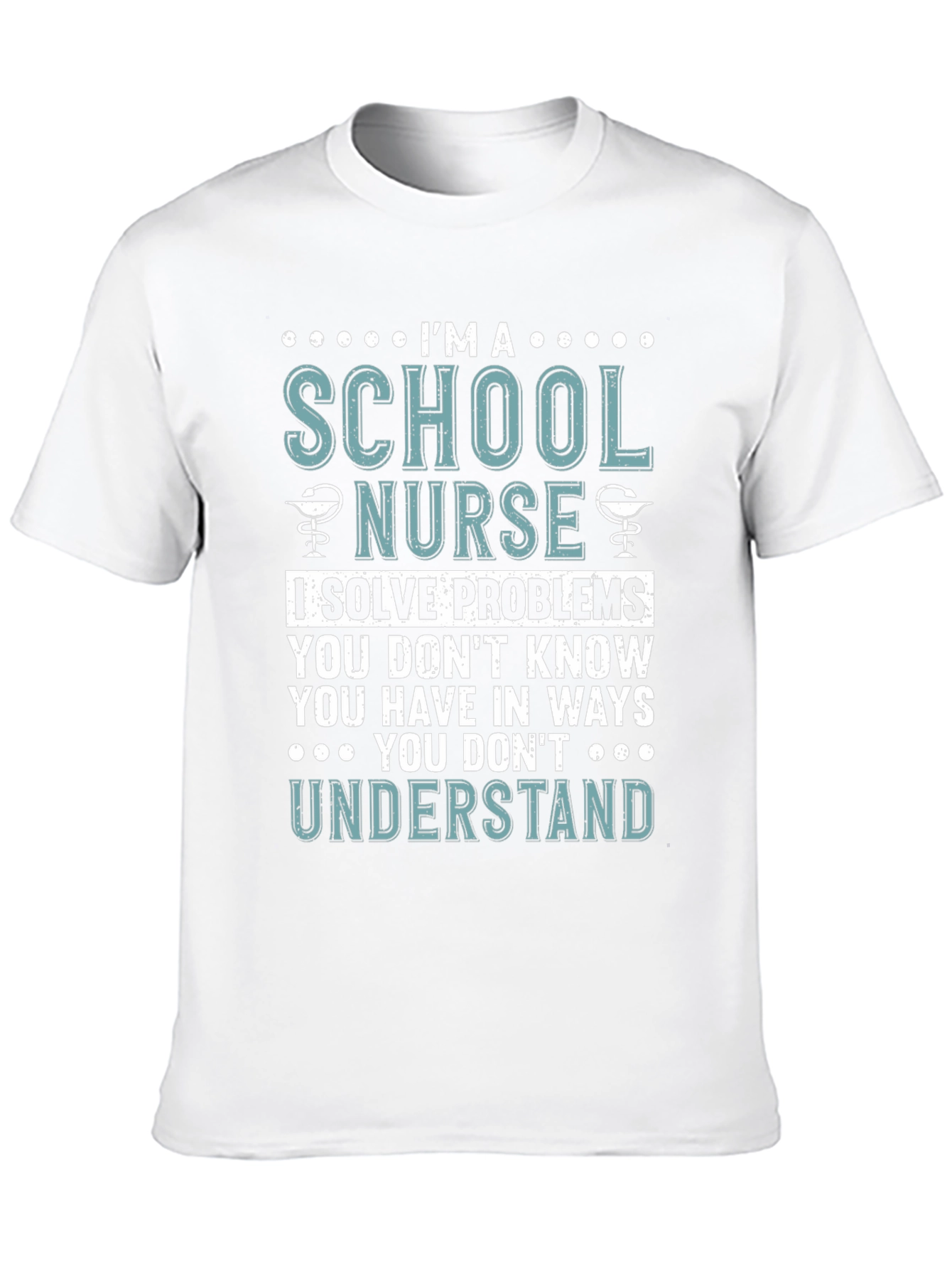 Black School Nurse Graphic T-Shirt - I Solve Problems Tee view 10