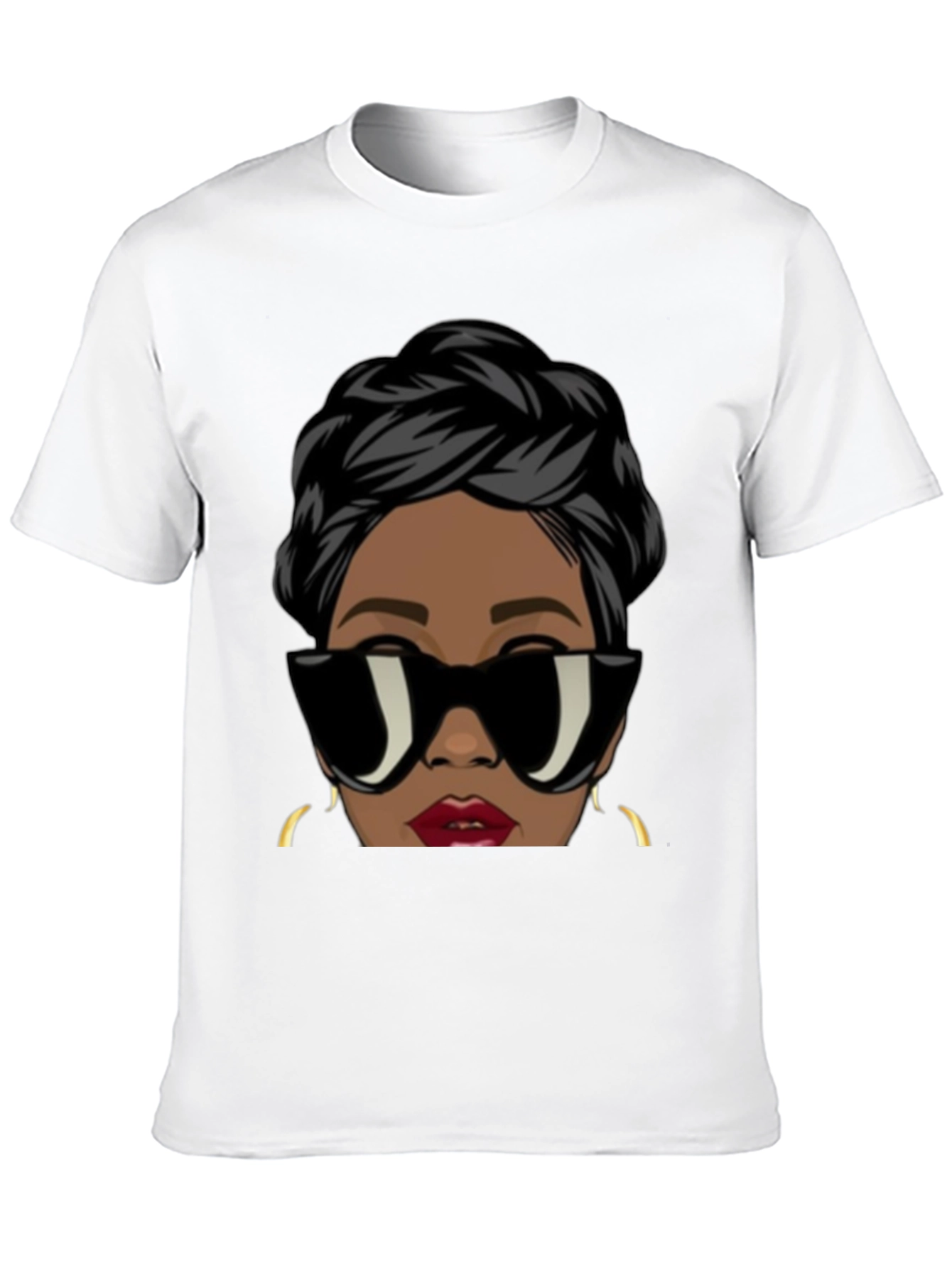 Black Stylish Woman Graphic Tee - Black view 10