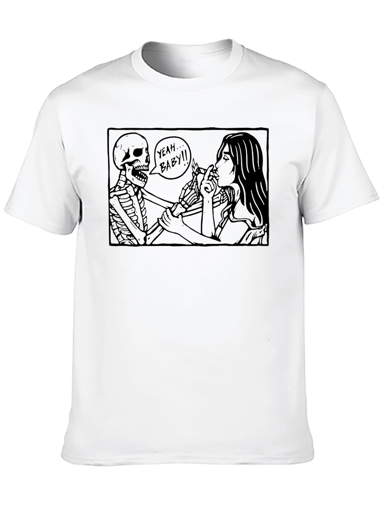 Black Skeleton Smoking T-Shirt - Yeah Baby! view 10