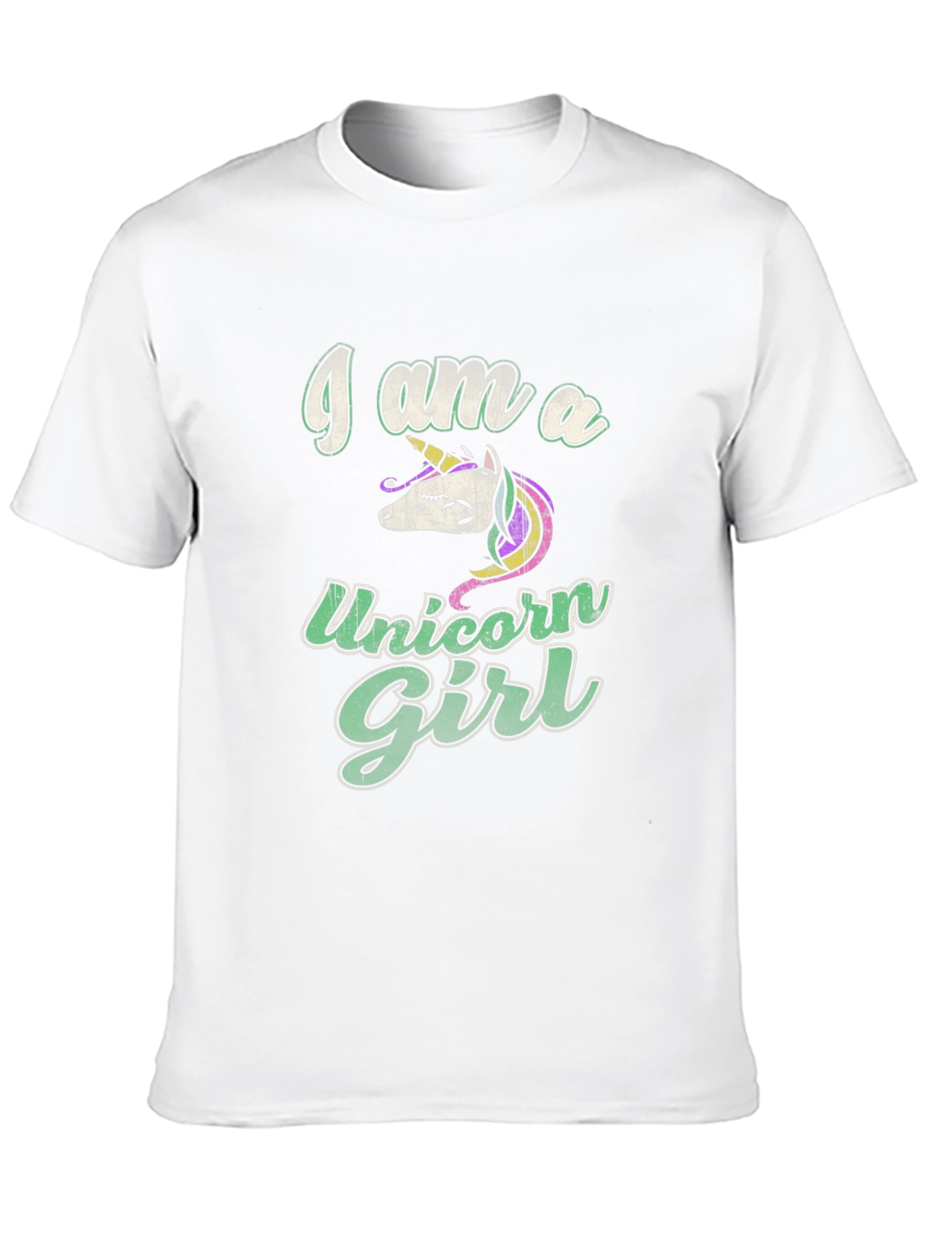 Black I Am A Unicorn Girl Black T-Shirt view 10