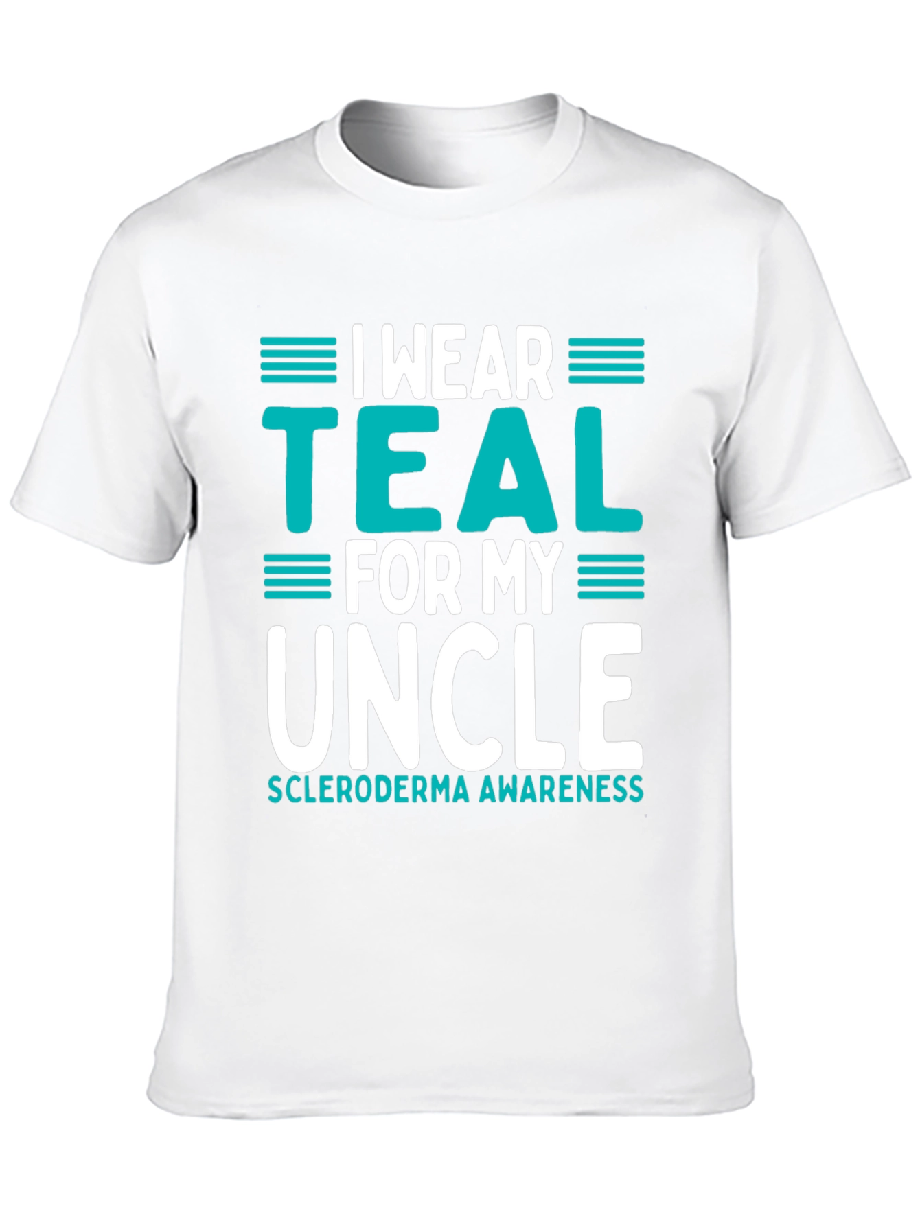 Black I Wear Teal For My Uncle T-Shirt Scleroderma Awareness Tee view 10