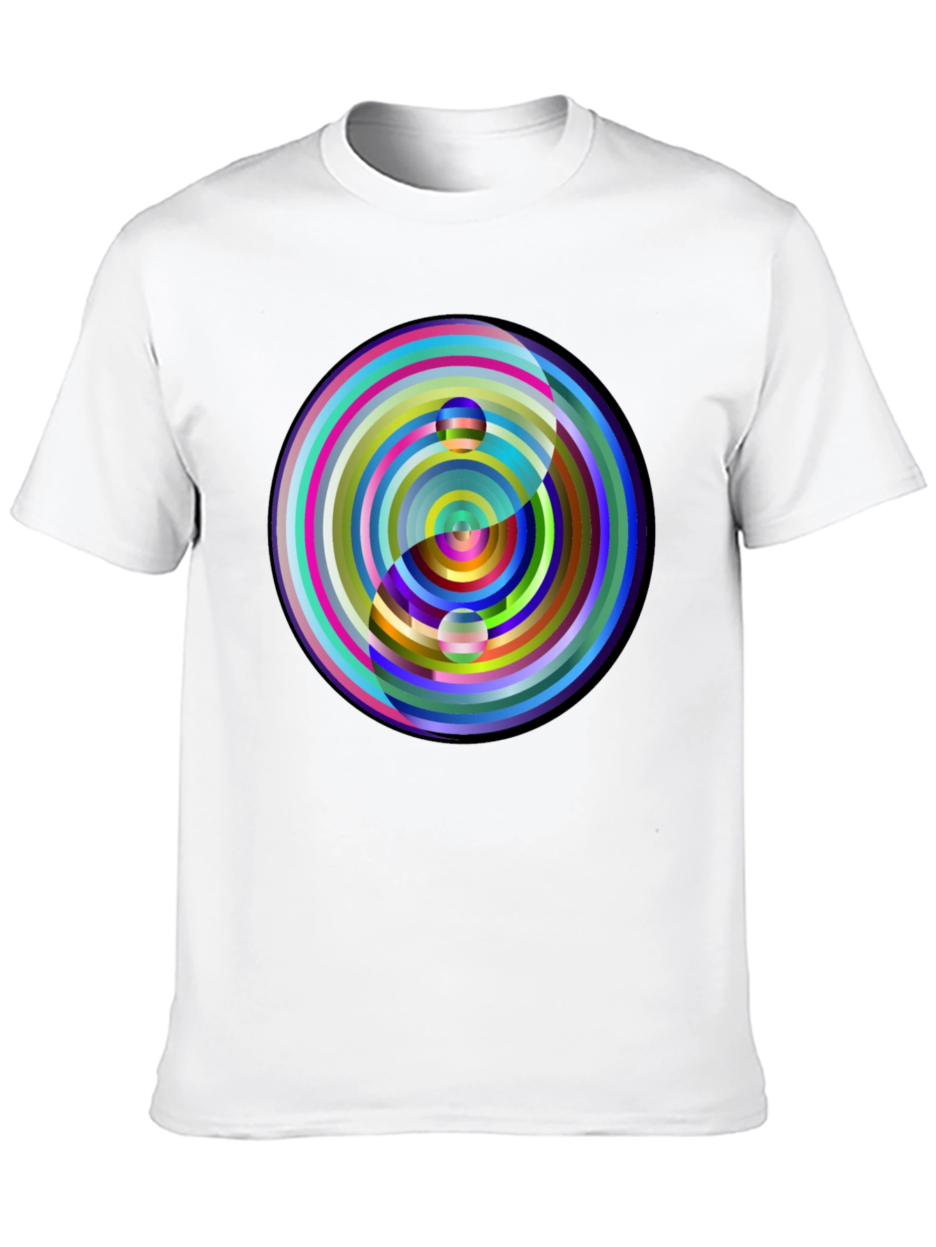 Black Yin Yang Circle Graphic Tee - Colorful, Modern Style view 10
