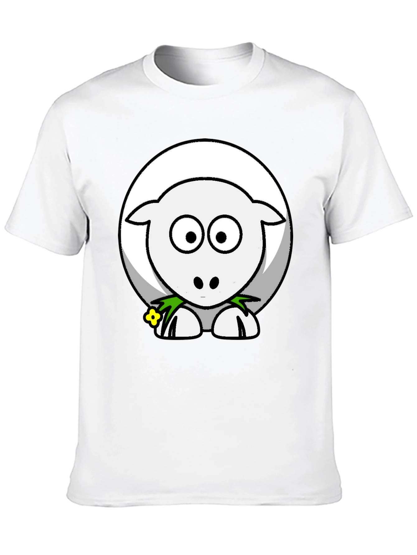 Black Cute Sheep Graphic Tee - Black Cotton Blend Shirt view 10