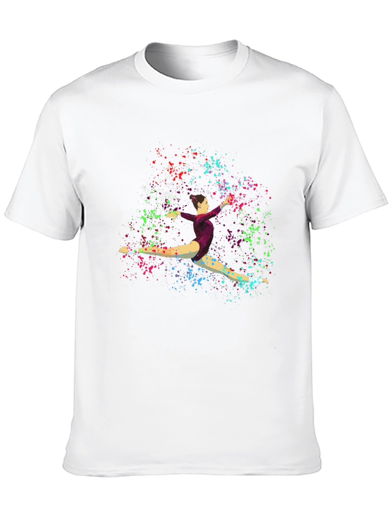 Black Gymnast Splatter Print Black T-Shirt view 10
