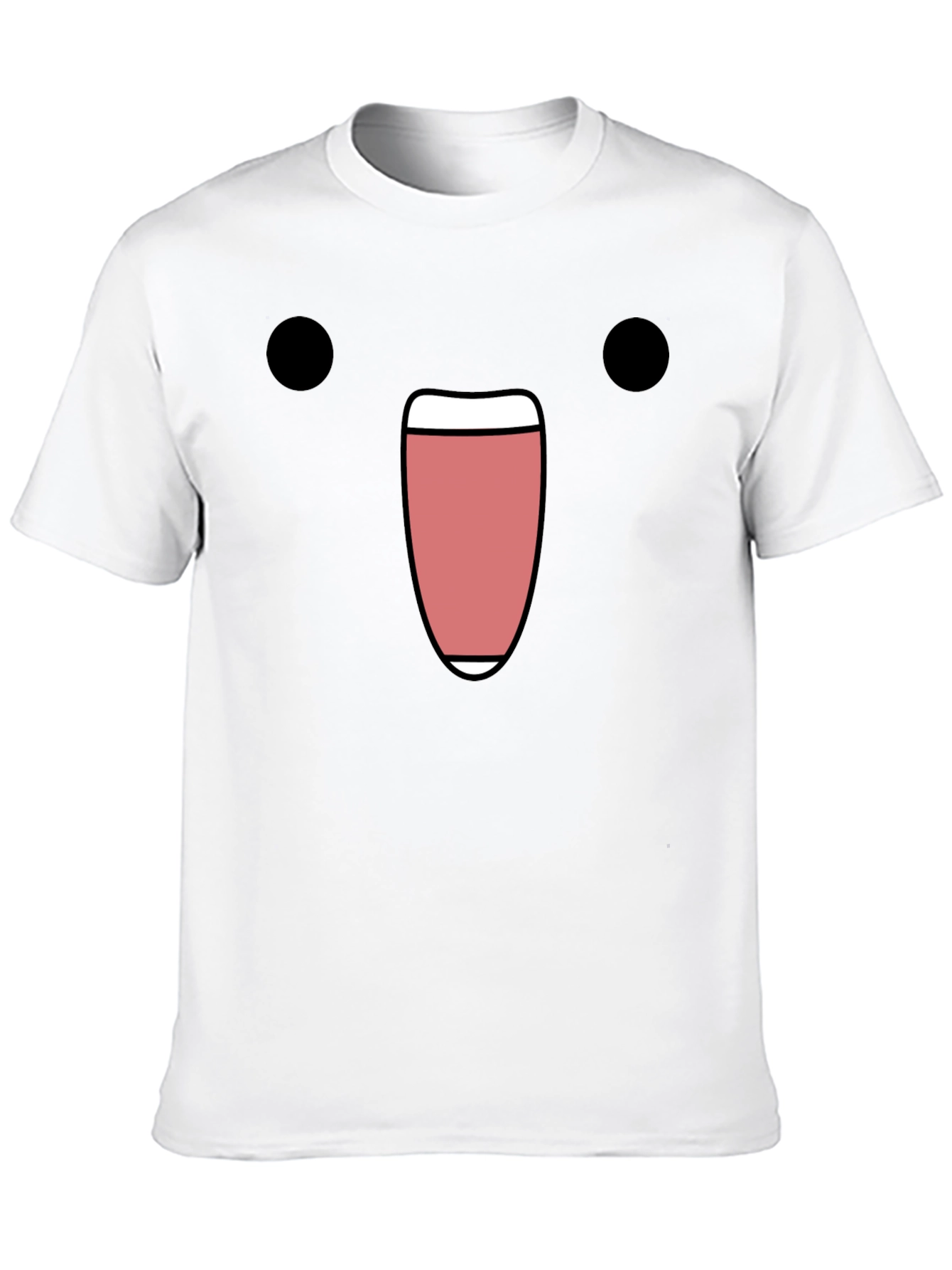 Black Funny Black T-Shirt with Cartoon Face Design view 10