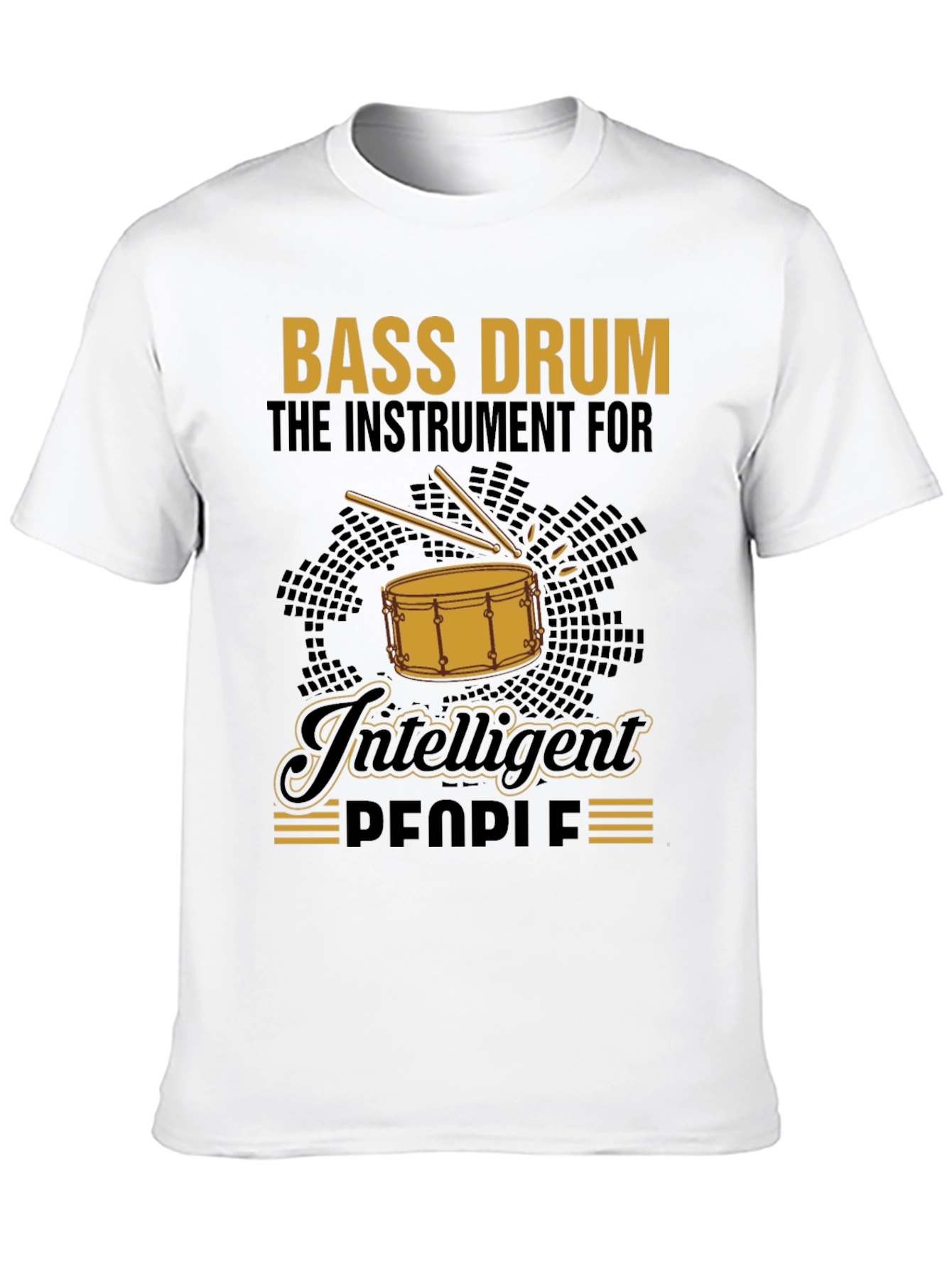 Black Bass Drum Intelligent People T-Shirt view 10
