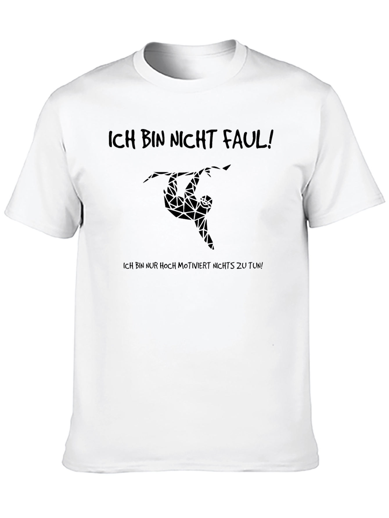 Black Ich Bin Nicht Faul Sloth Tee view 10