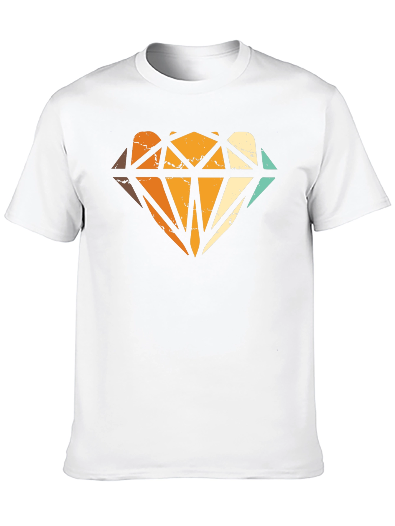 Black Retro Diamond Graphic Print Black T-Shirt view 10