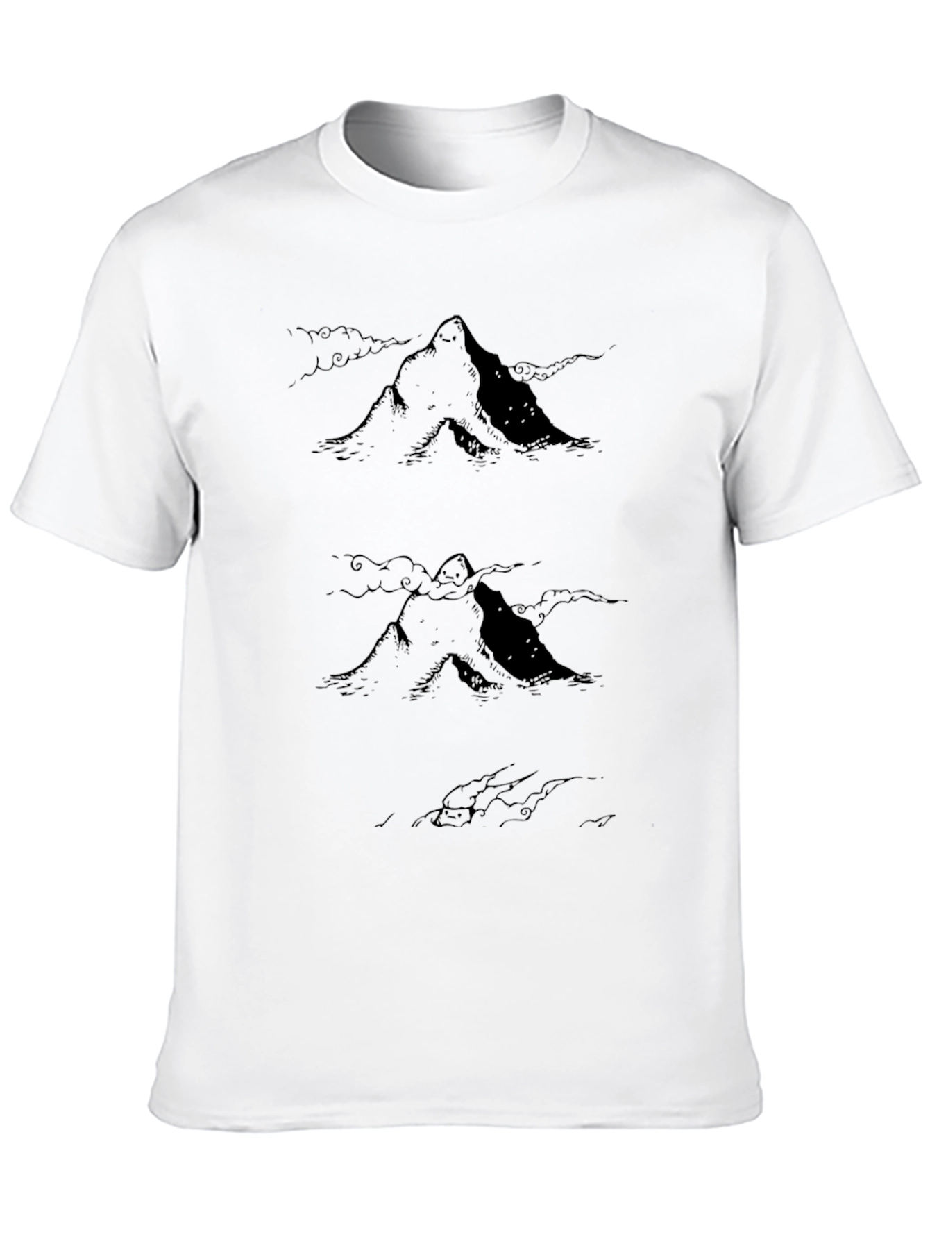 Black Mountain Sketch Graphic Black T-Shirt view 10