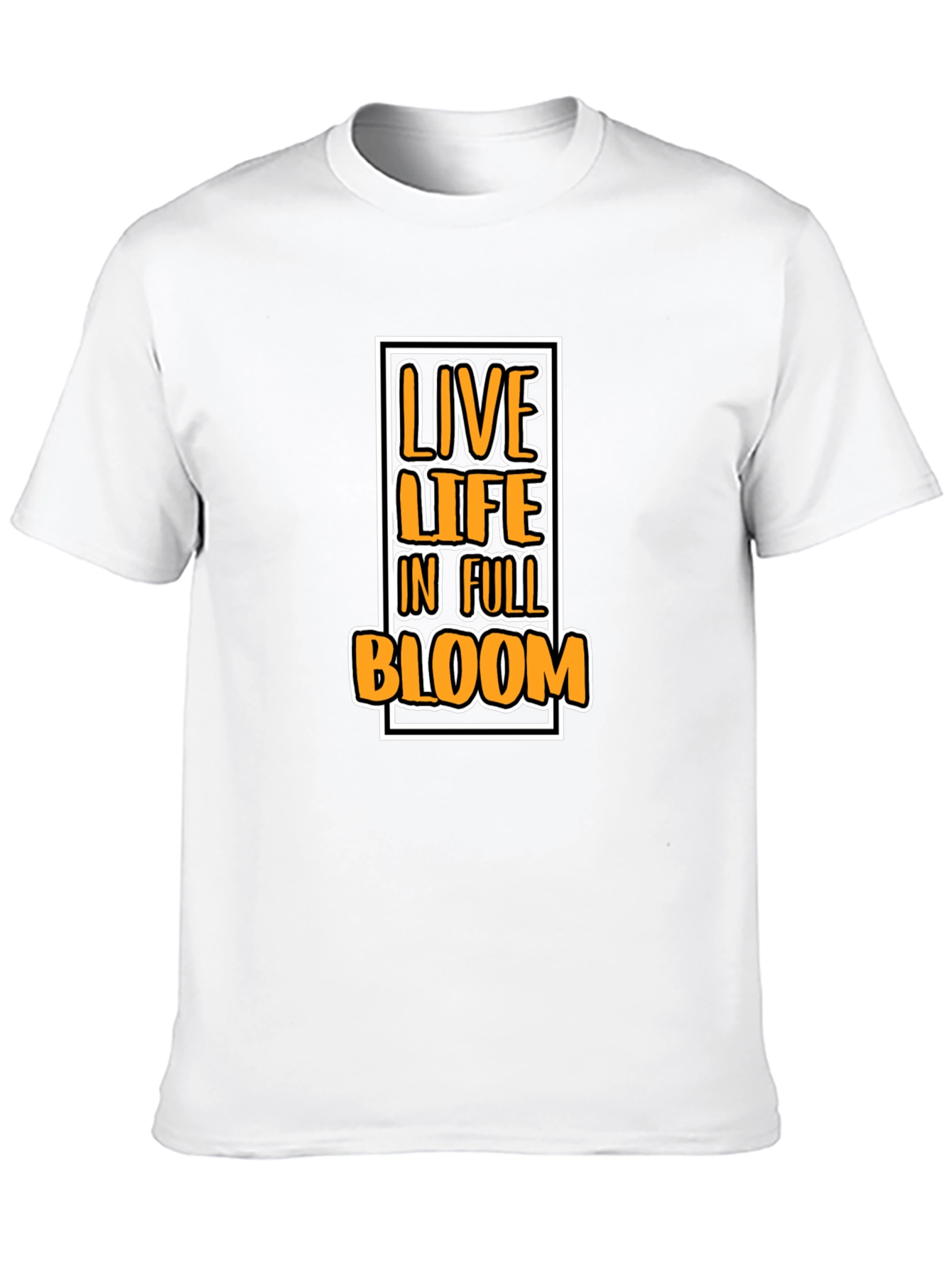 Black Live Life in Full Bloom Graphic Tee - Black Cotton T-Shirt view 10