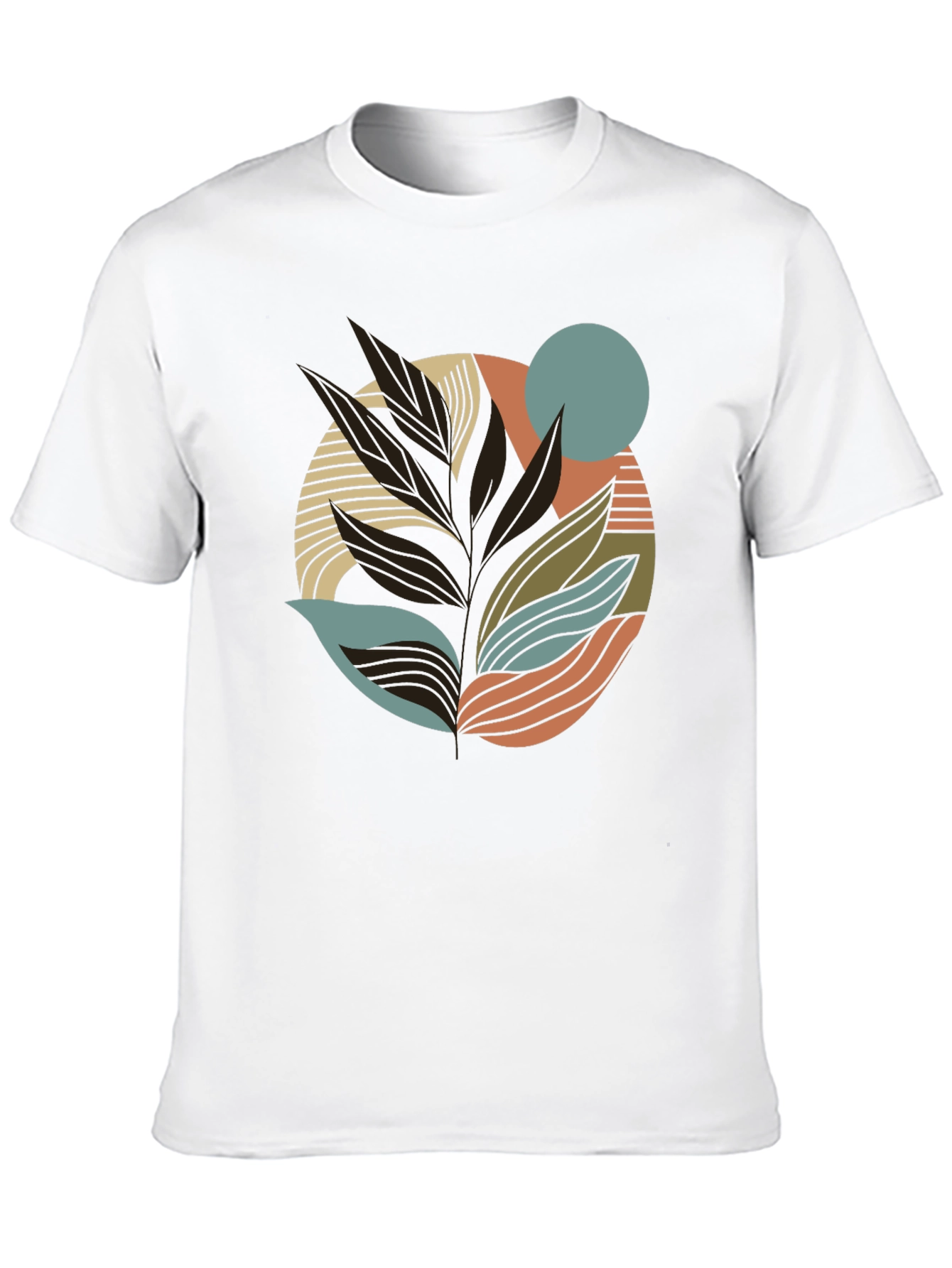 Black Abstract Leaf Graphic Print Tee view 10