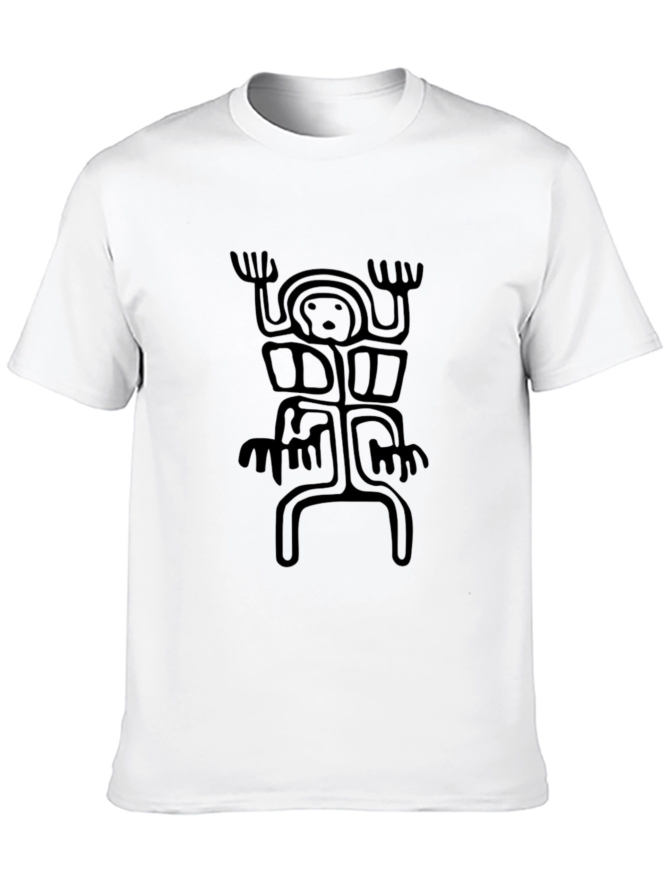Black Tribal Glyph Graphic Black T-Shirt view 10