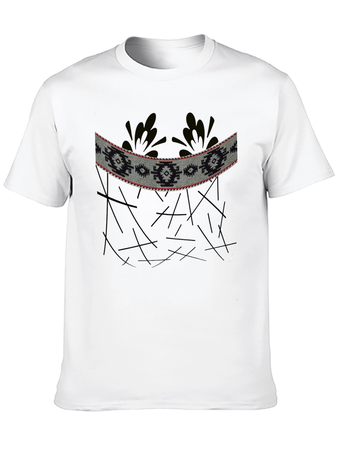 Black Tribal Pattern Black T-Shirt view 10