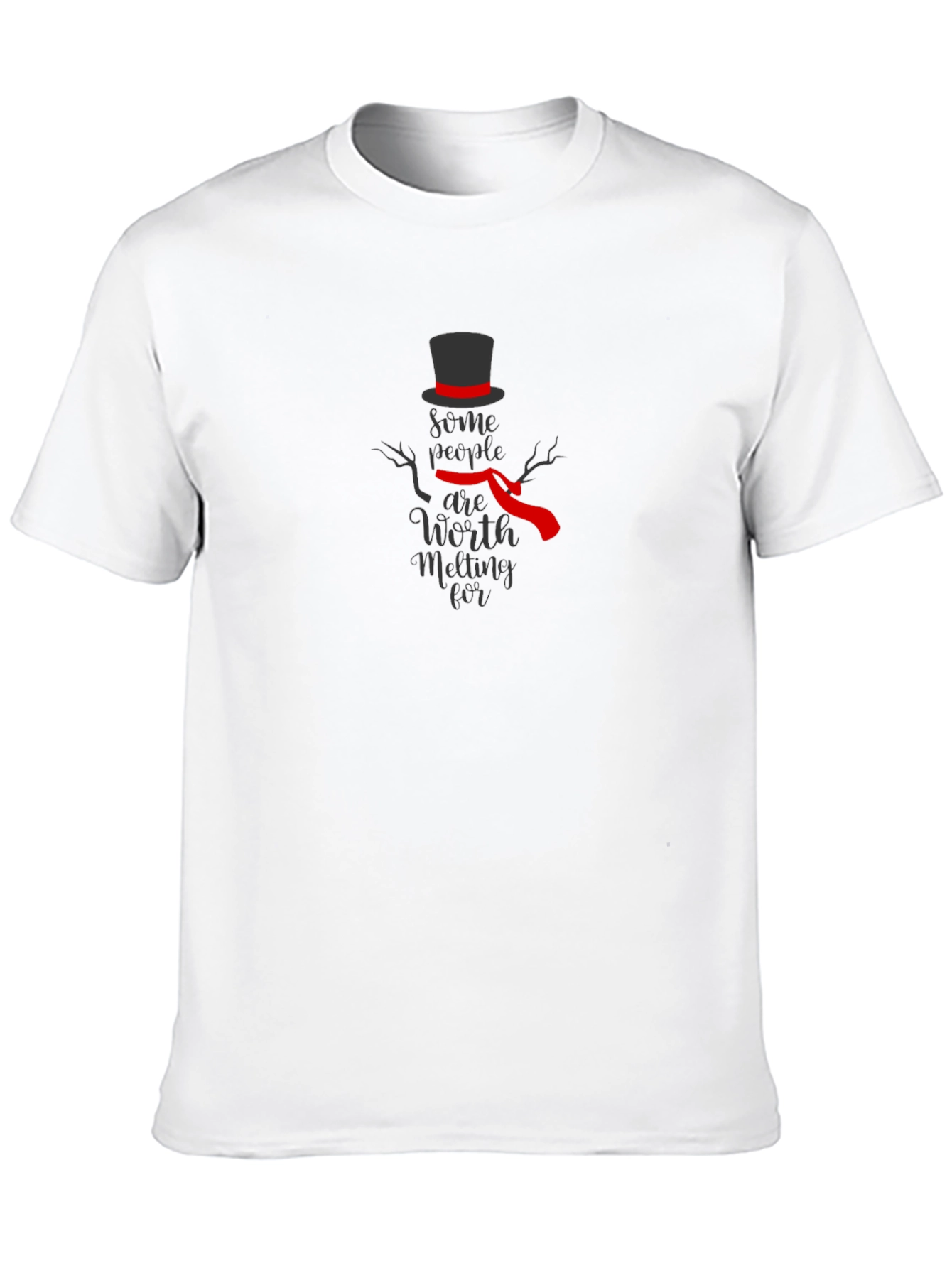 Black Melting For Snowman Graphic Tee - Stylish Cotton Blend view 10