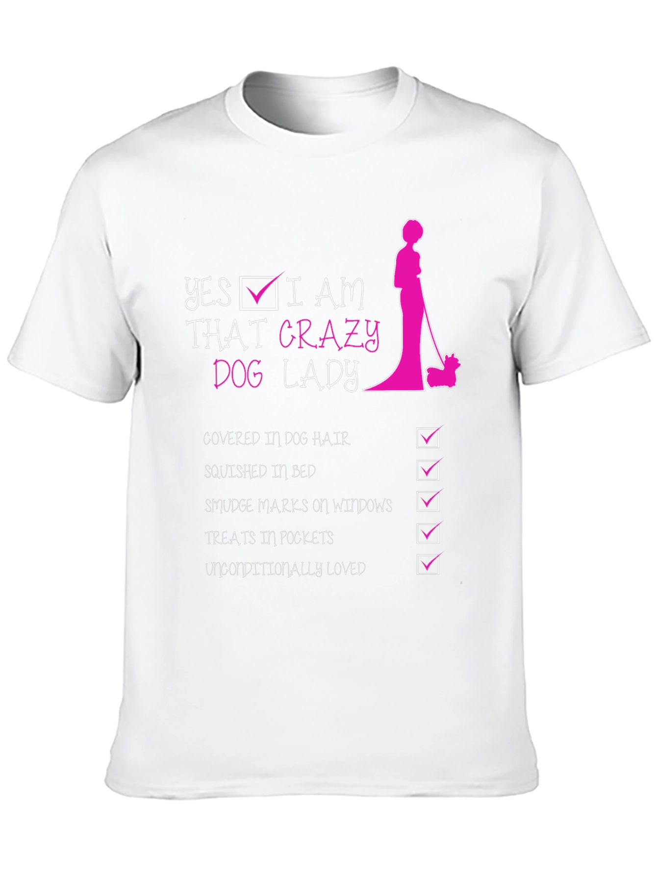 Black Crazy Dog Lady T-Shirt - Fun Novelty Tee for Dog Lovers view 10