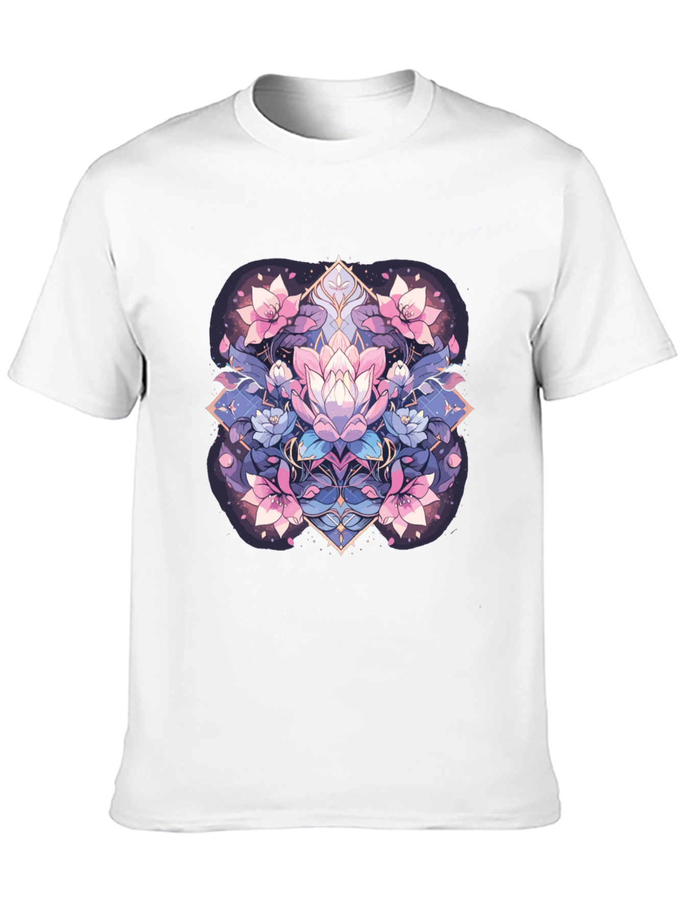 Black Lotus Flower Graphic Tee - Black Cotton Blend view 10