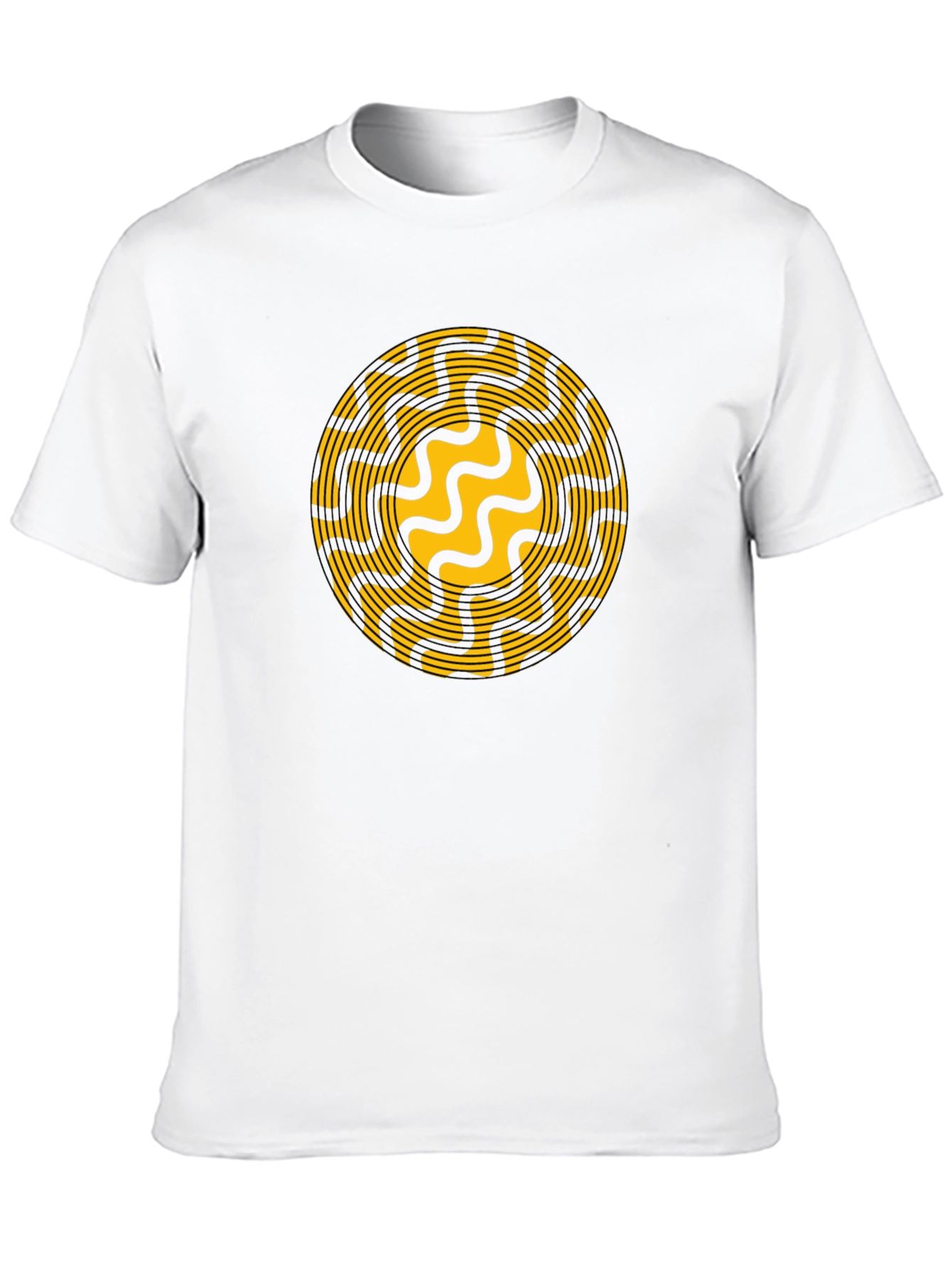 Black Abstract Circle Graphic Tee - Stylish Black T-Shirt view 10