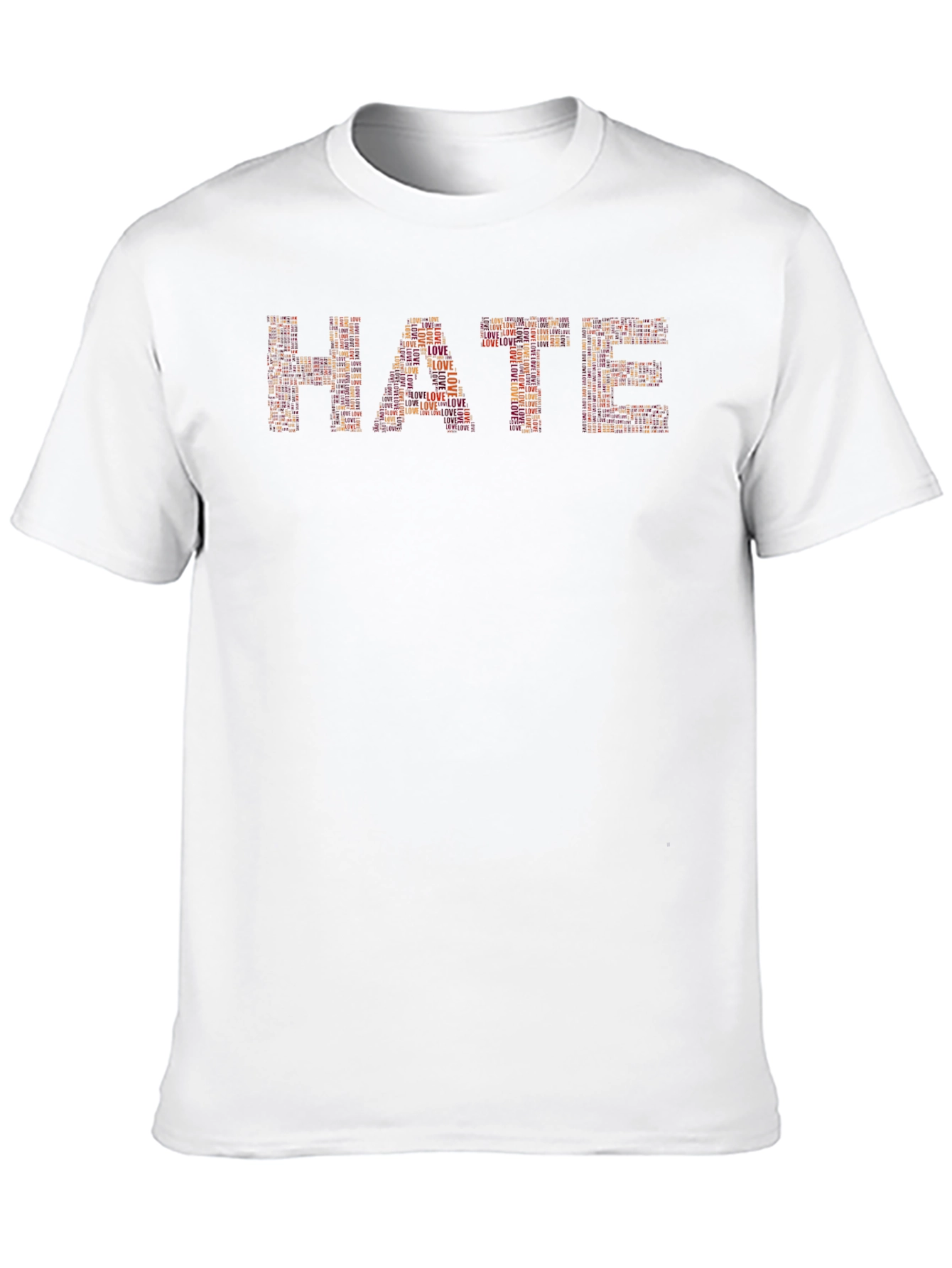 Black HATE Word Art Graphic Tee - Soft Cotton Blend view 10