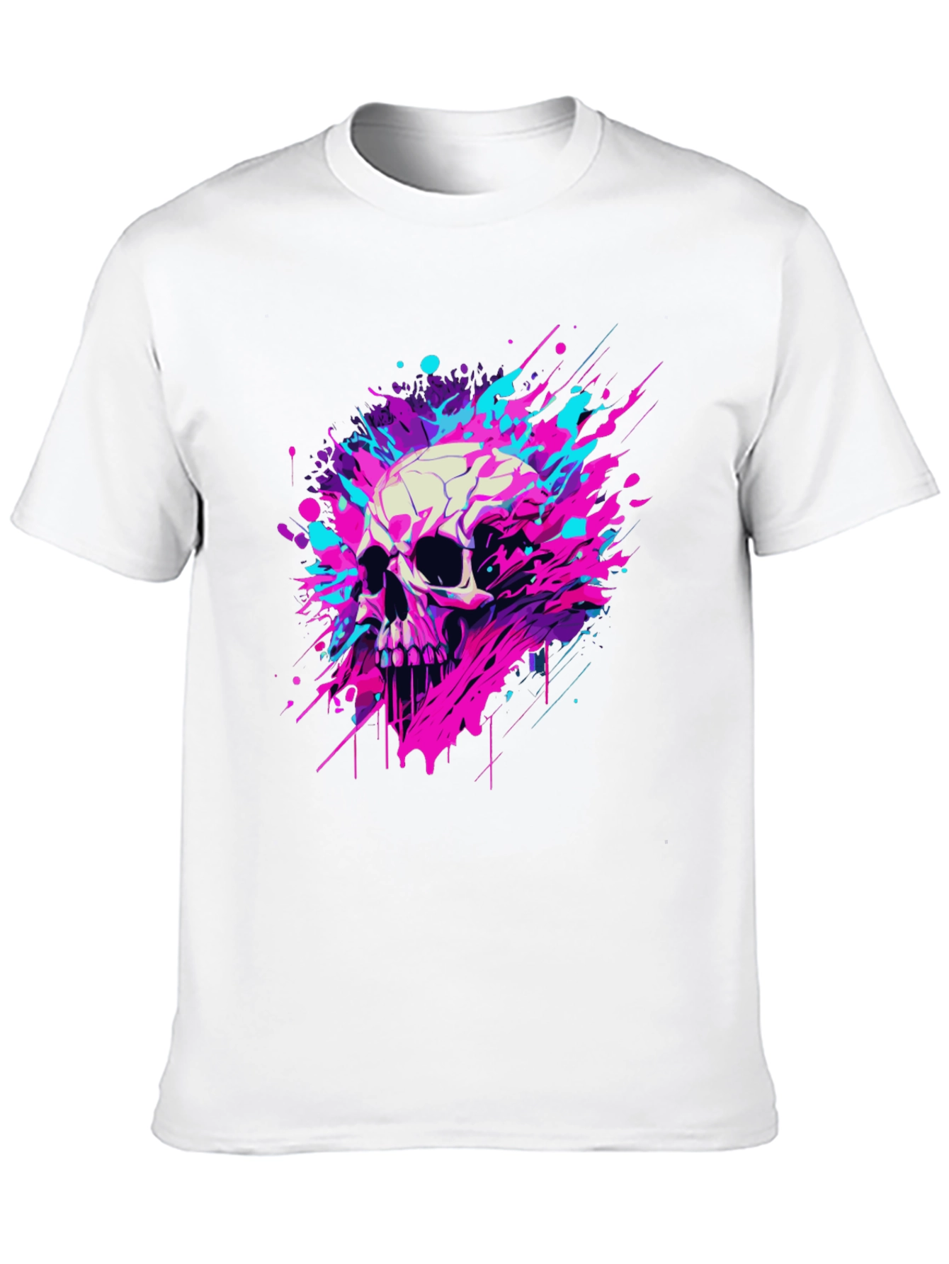Black Skull Splash Graphic Tee - Bold & Unique Design view 10