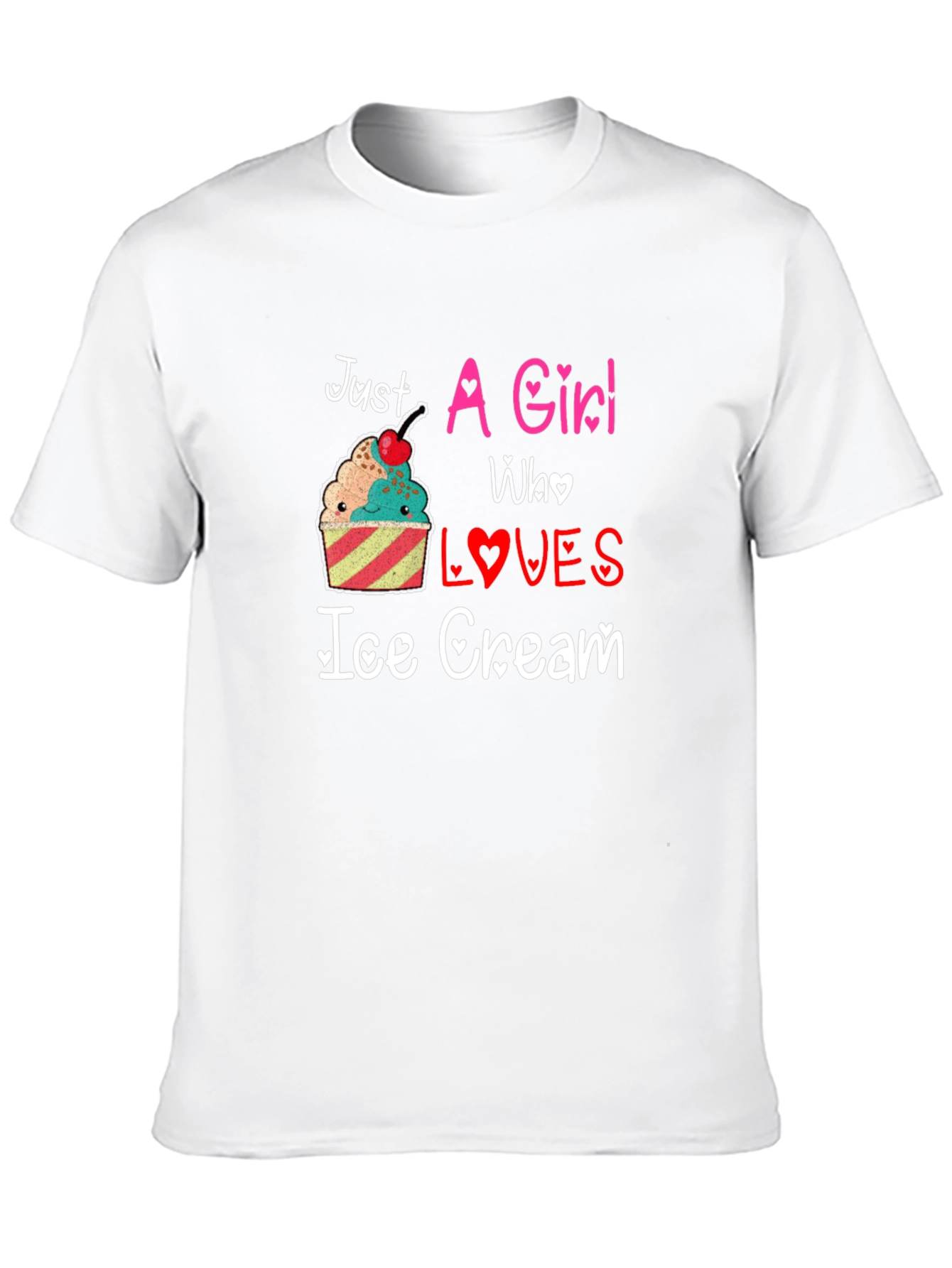 Black Just A Girl Who Loves Ice Cream Graphic Tee view 10