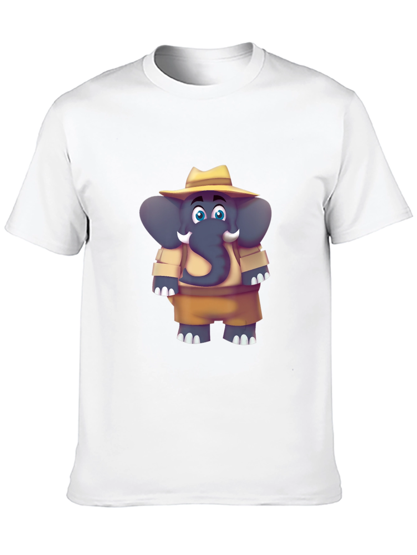 Black Elephant Cartoon Black T-Shirt view 10