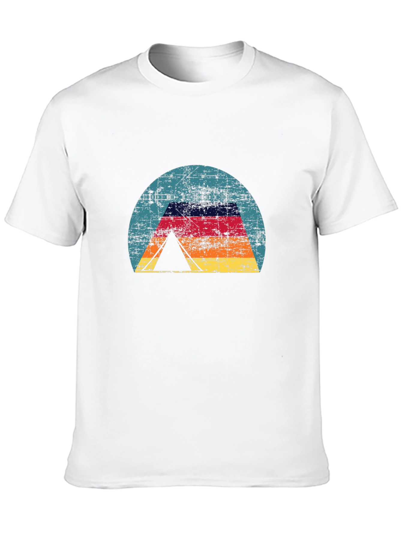 Black Retro Camping Tent T-Shirt - Vintage Style view 10