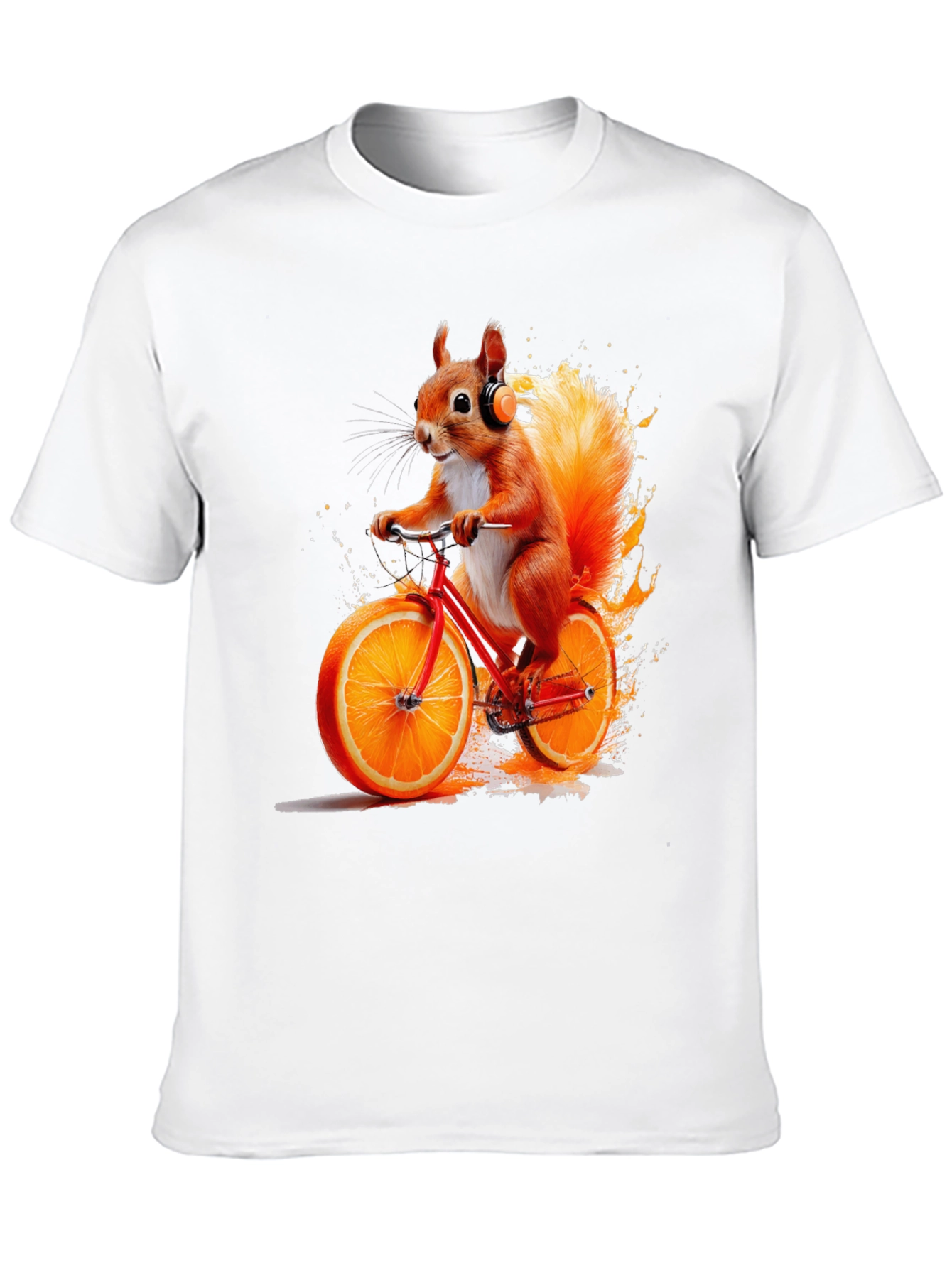 Black Squirrel on Orange Bike T-Shirt view 10
