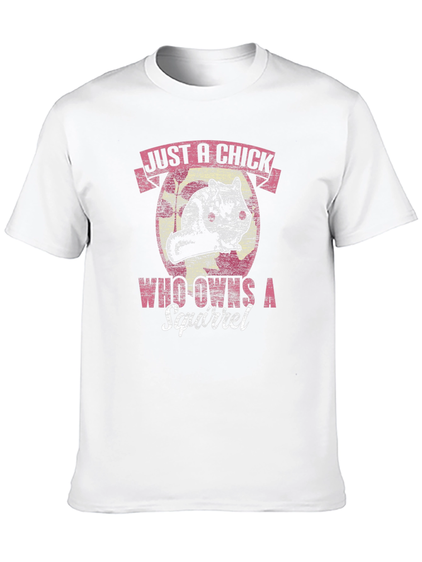 Black Just a Chick Who Owns a Squirrel T-Shirt view 10