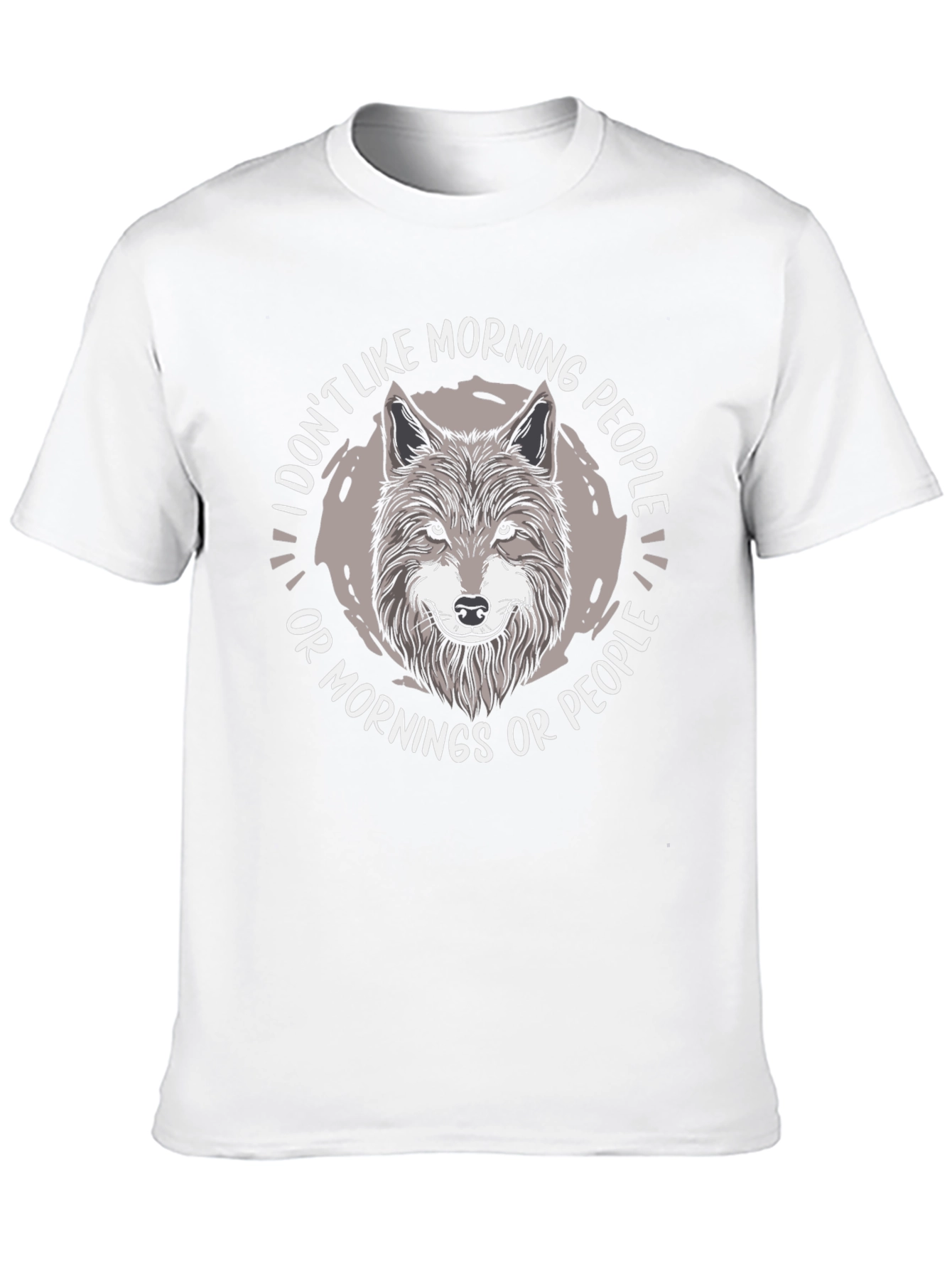 Black Wolf Graphic Tee - 'I Don't Like Morning People' view 10