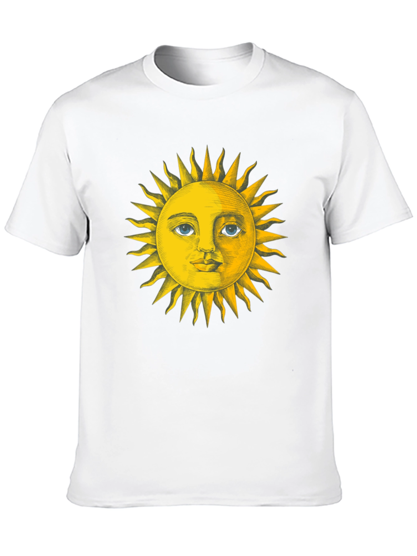 Black Sun Face Graphic Tee - Black Cotton T-Shirt view 10