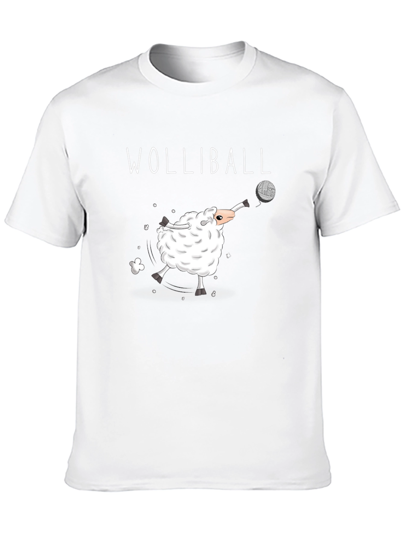 Black Wolliball T-Shirt - Sheep Volleyball Player Cotton Tee view 10