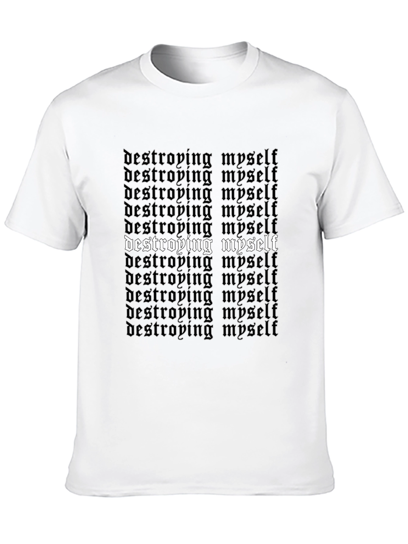 Black Destroying Myself Gothic Tee view 10