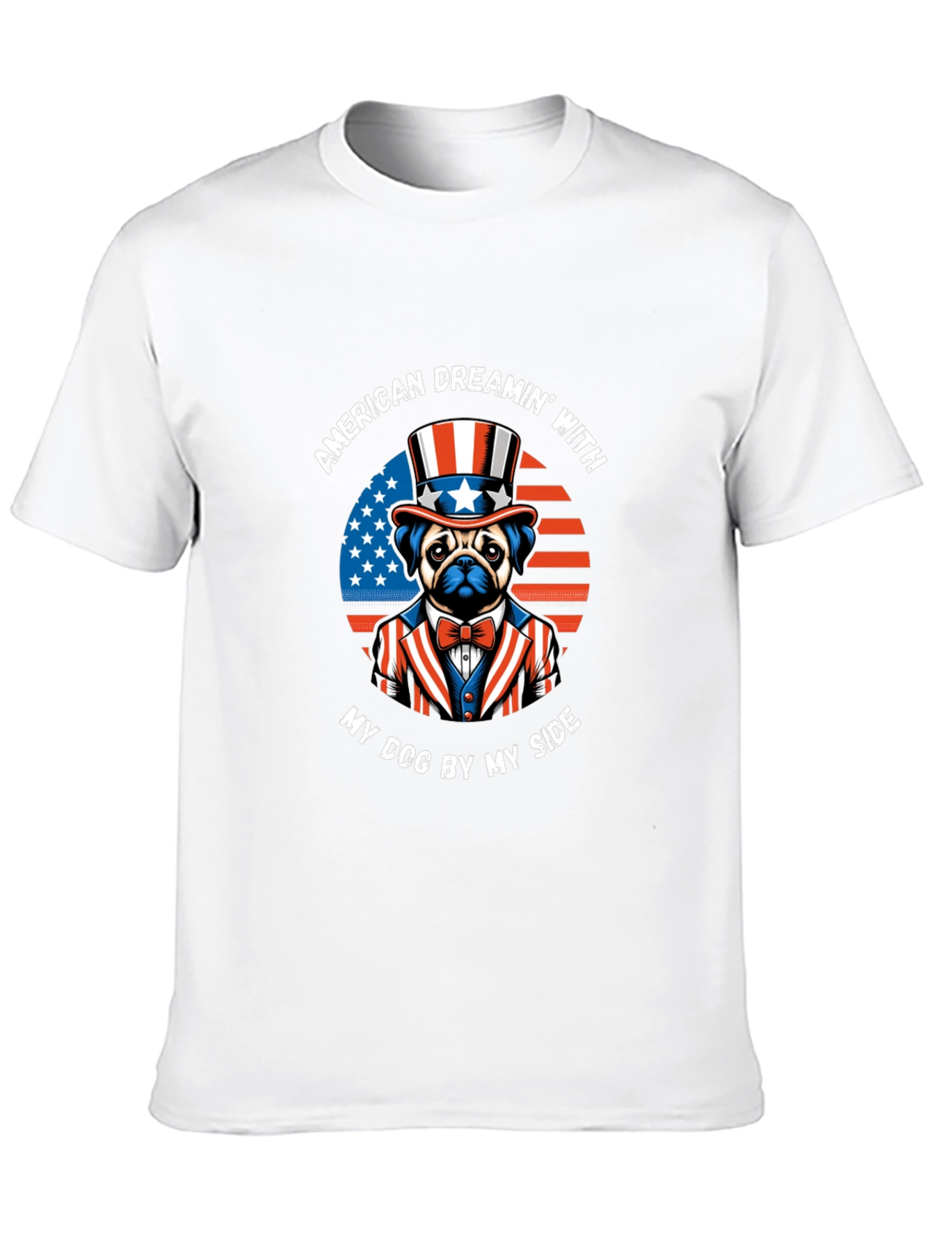 Black American Dreamin' Dog T-Shirt view 10