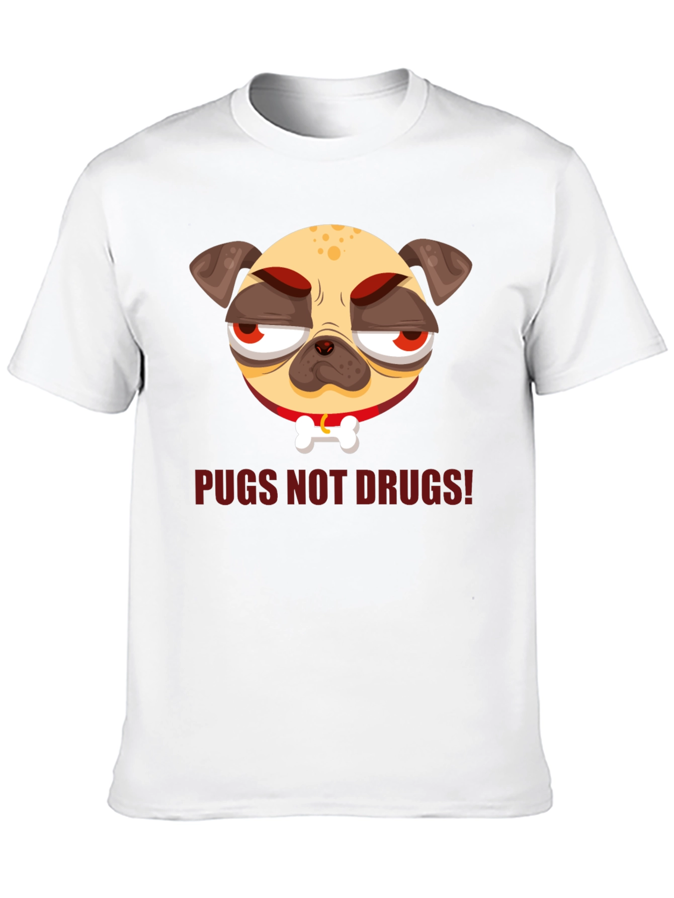 Black Pugs Not Drugs! Graphic Tee view 10