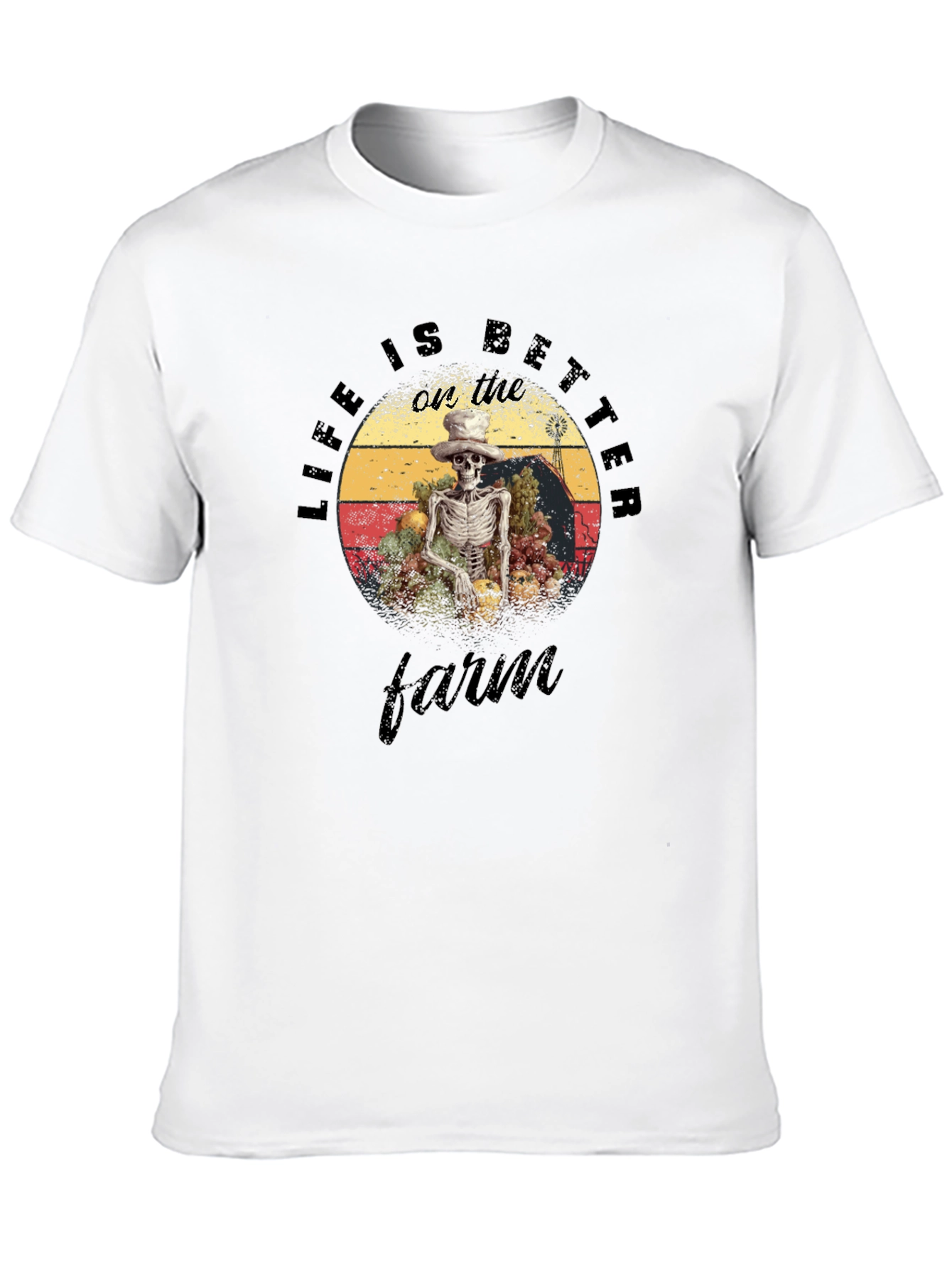 Black Life is Better on the Farm Skeleton T-Shirt view 10