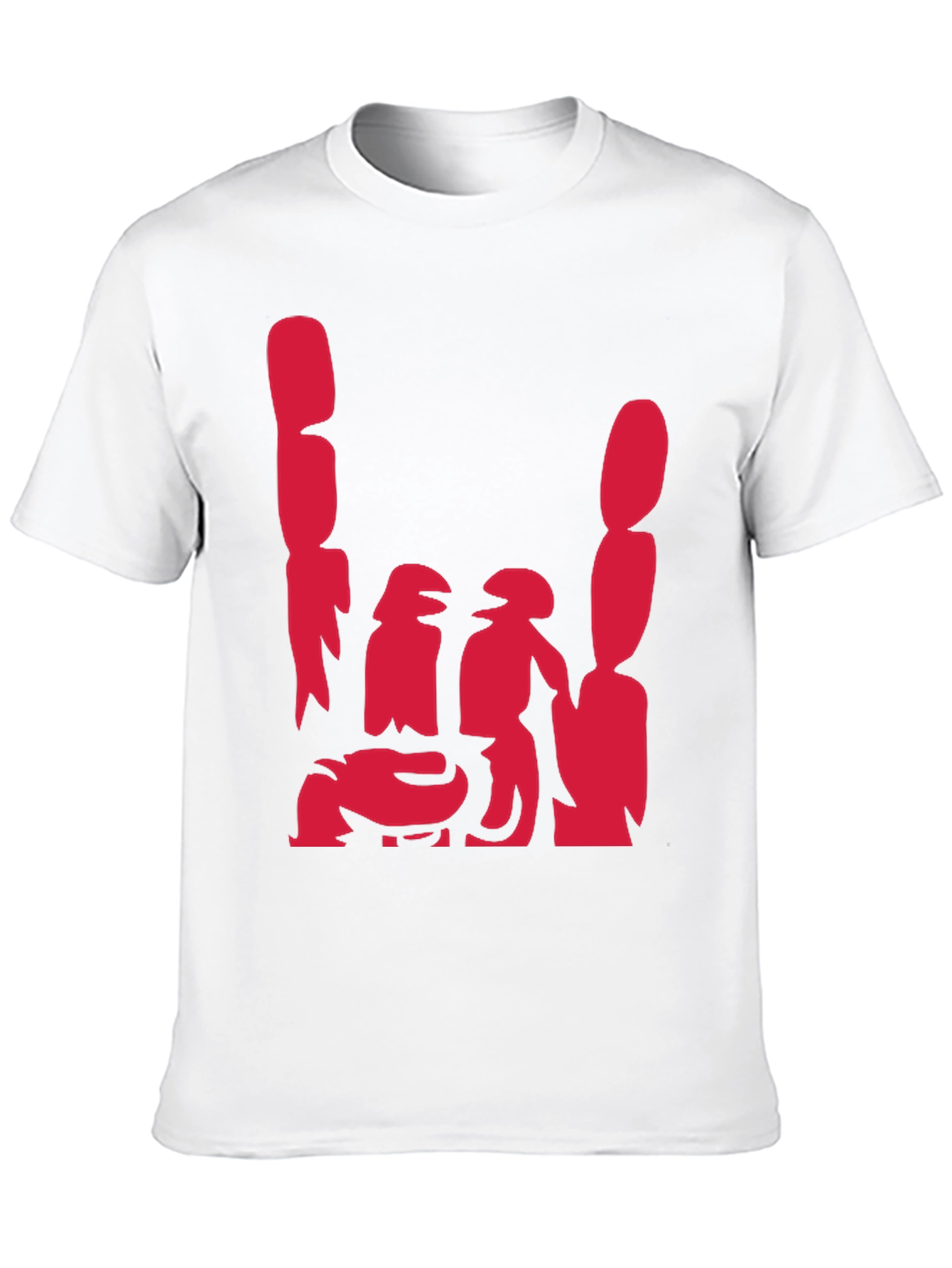 Black Abstract Red Graphic Print Black Casual Tee view 10