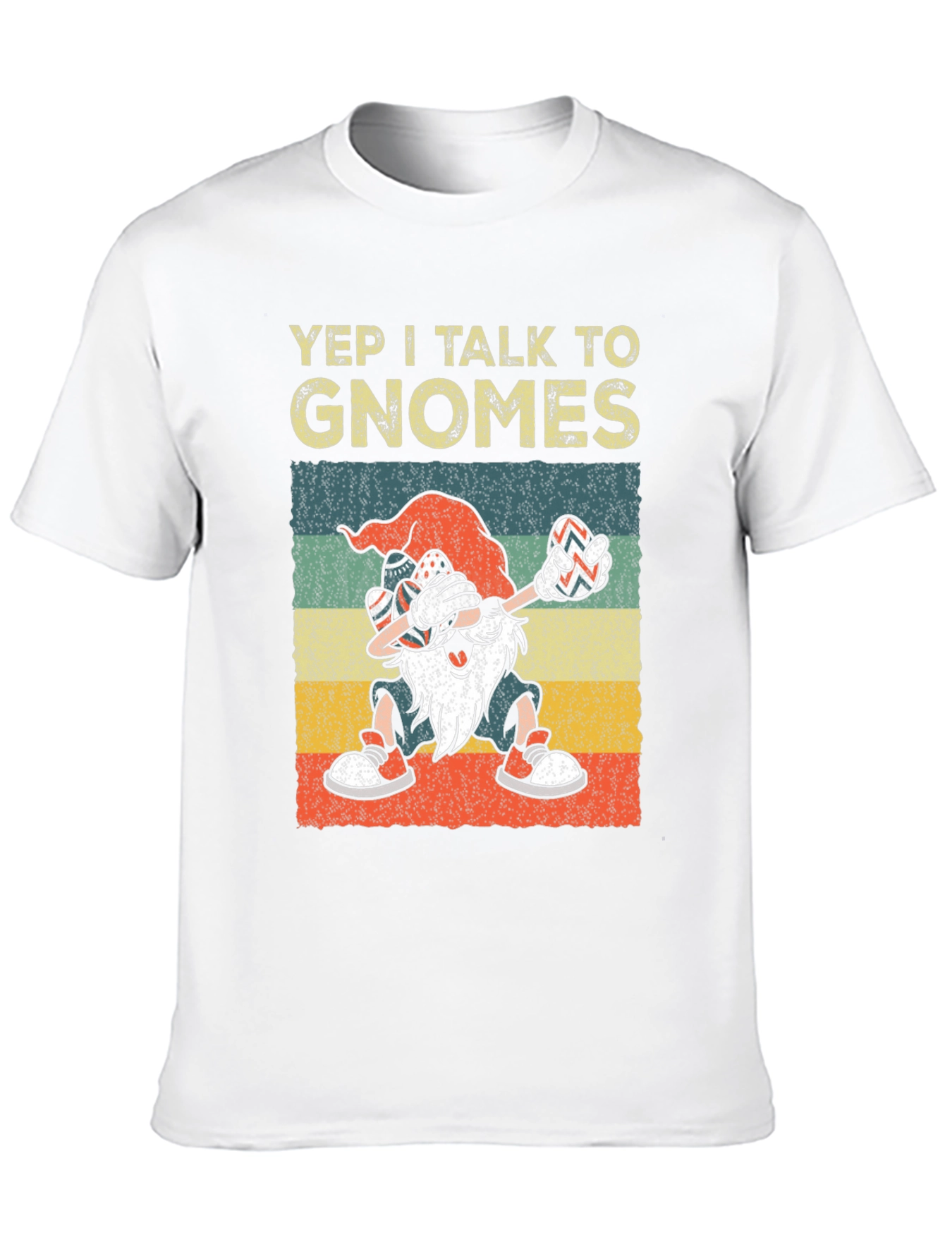 Black Yep I Talk to Gnomes Graphic Tee view 10