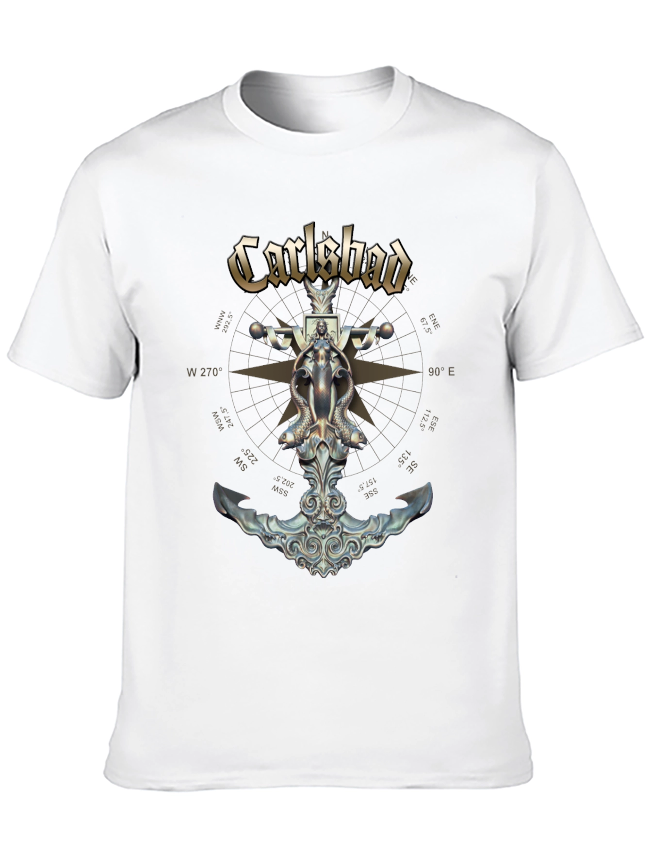 Black Carlsbad Compass Anchor Graphic Black T-Shirt view 10