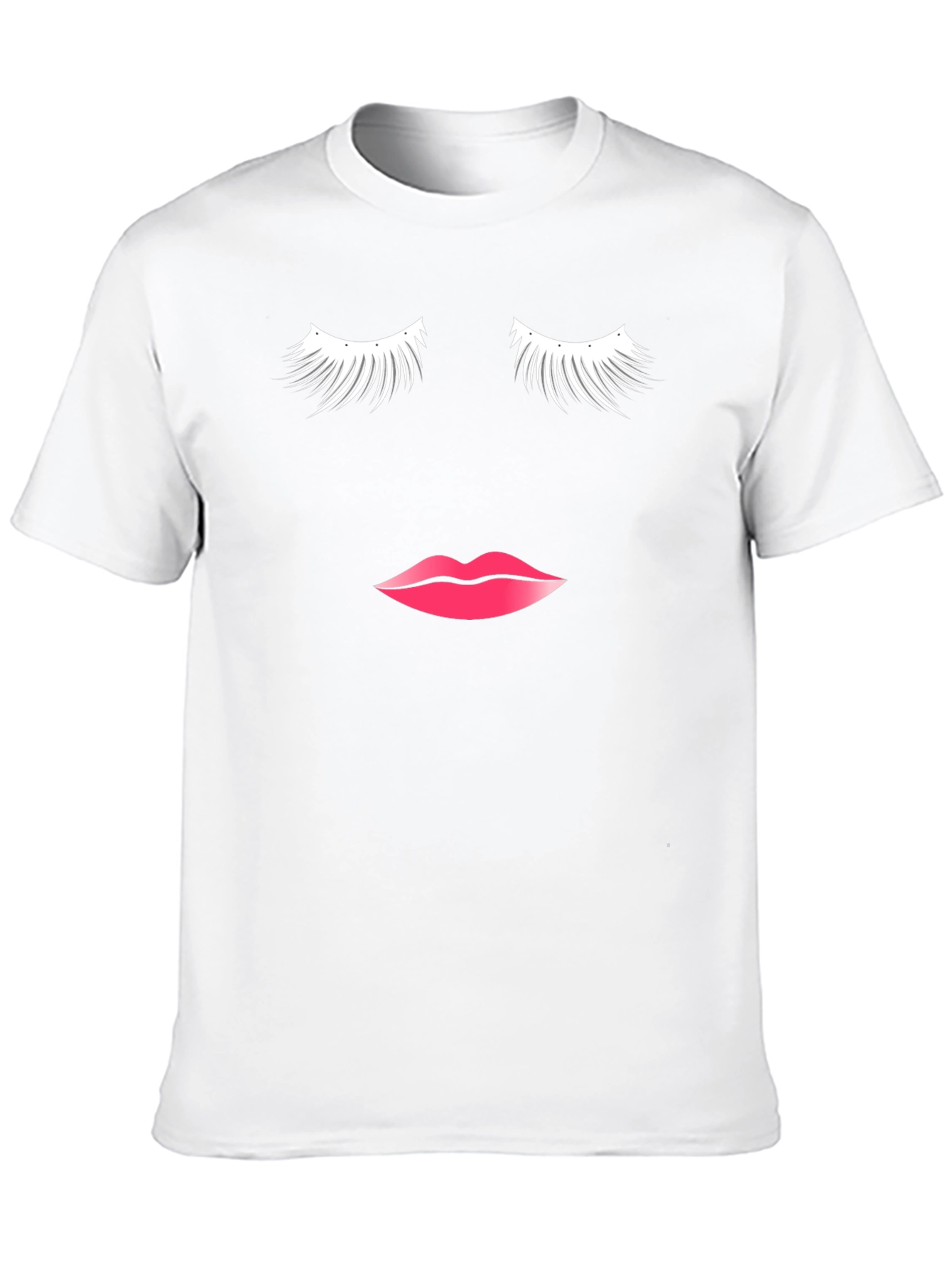 Black Eyelashes & Lips Graphic Tee - Stylish & Fun view 10