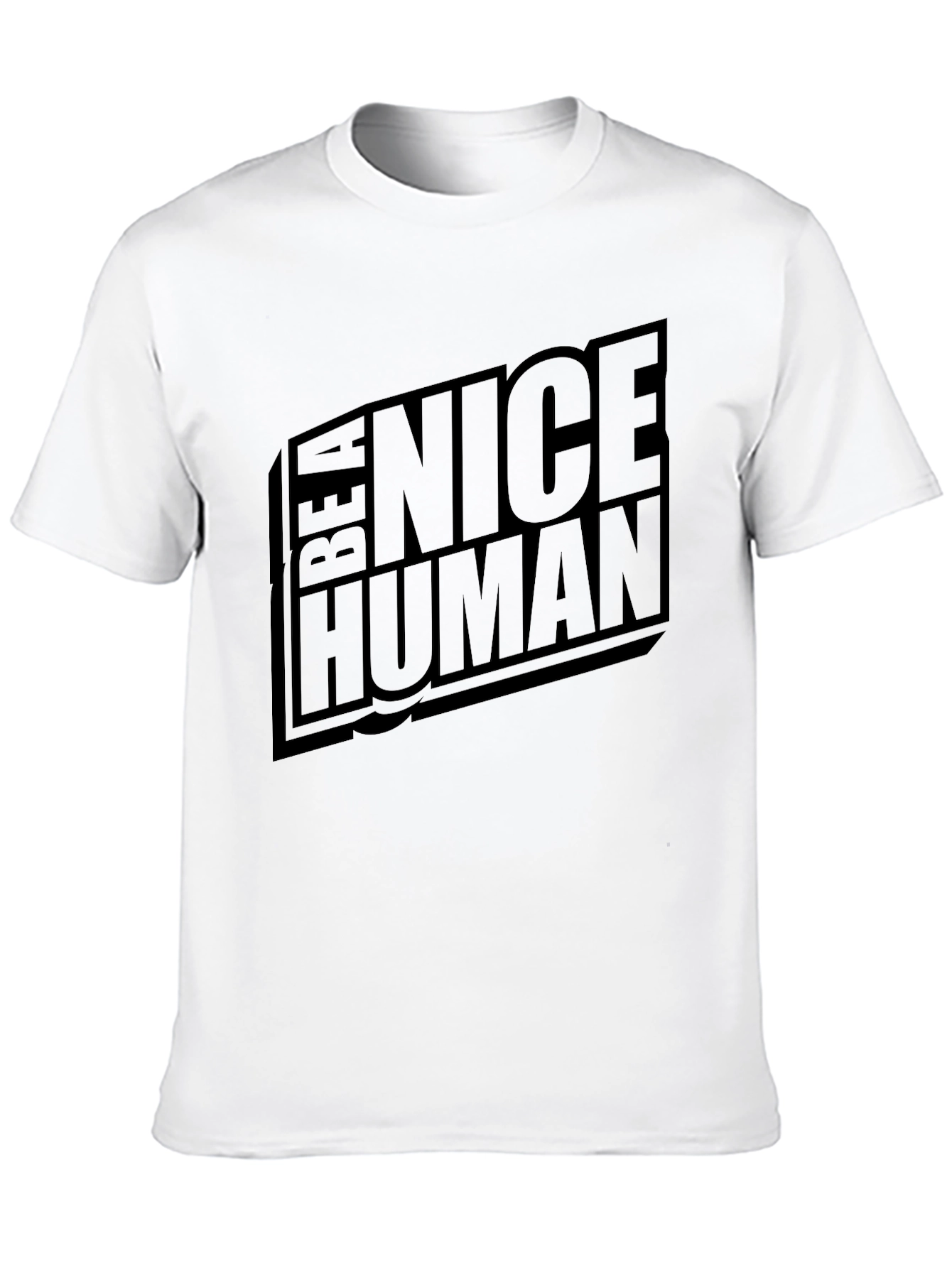 Black Be A Nice Human Black T-Shirt view 10