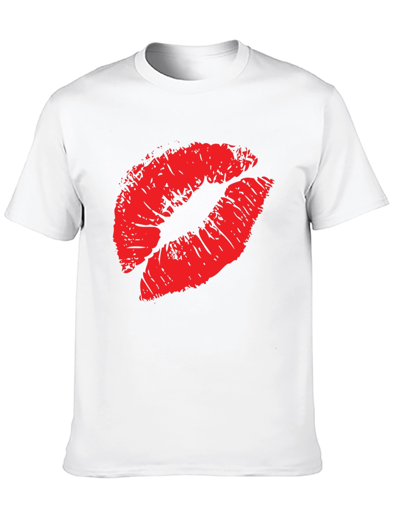 Black Red Lips Print Black T-Shirt view 10