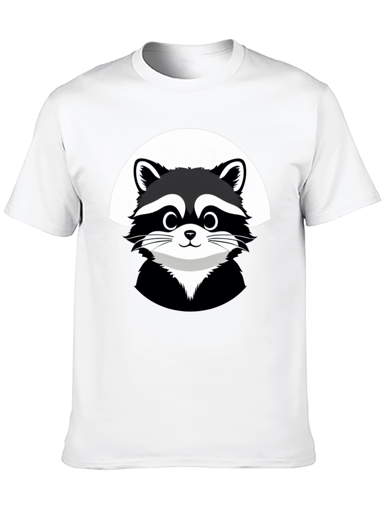 Black Cute Raccoon Graphic Black T-Shirt view 10