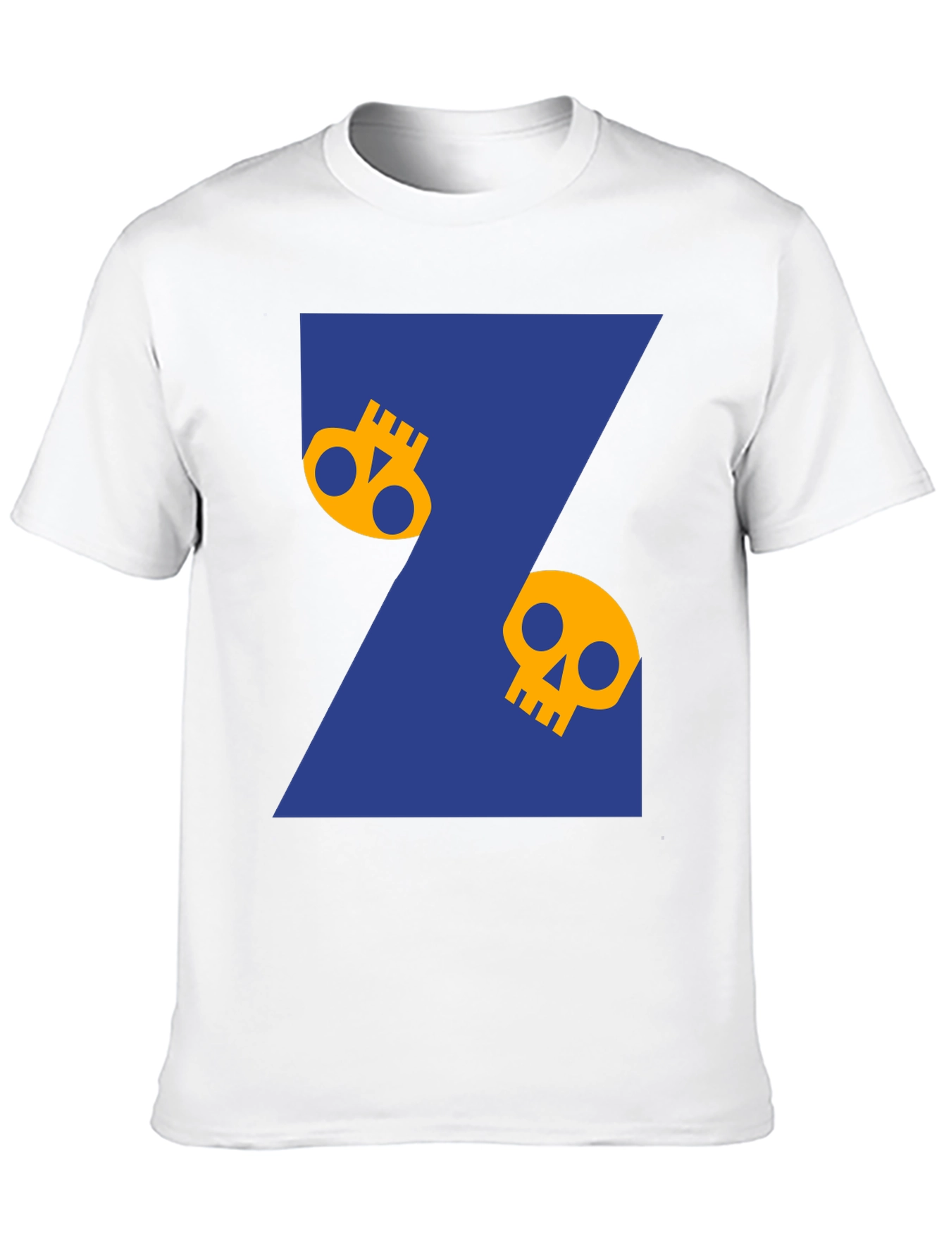 Black Skull Graphic Print Tee - Black Cotton T-Shirt view 10