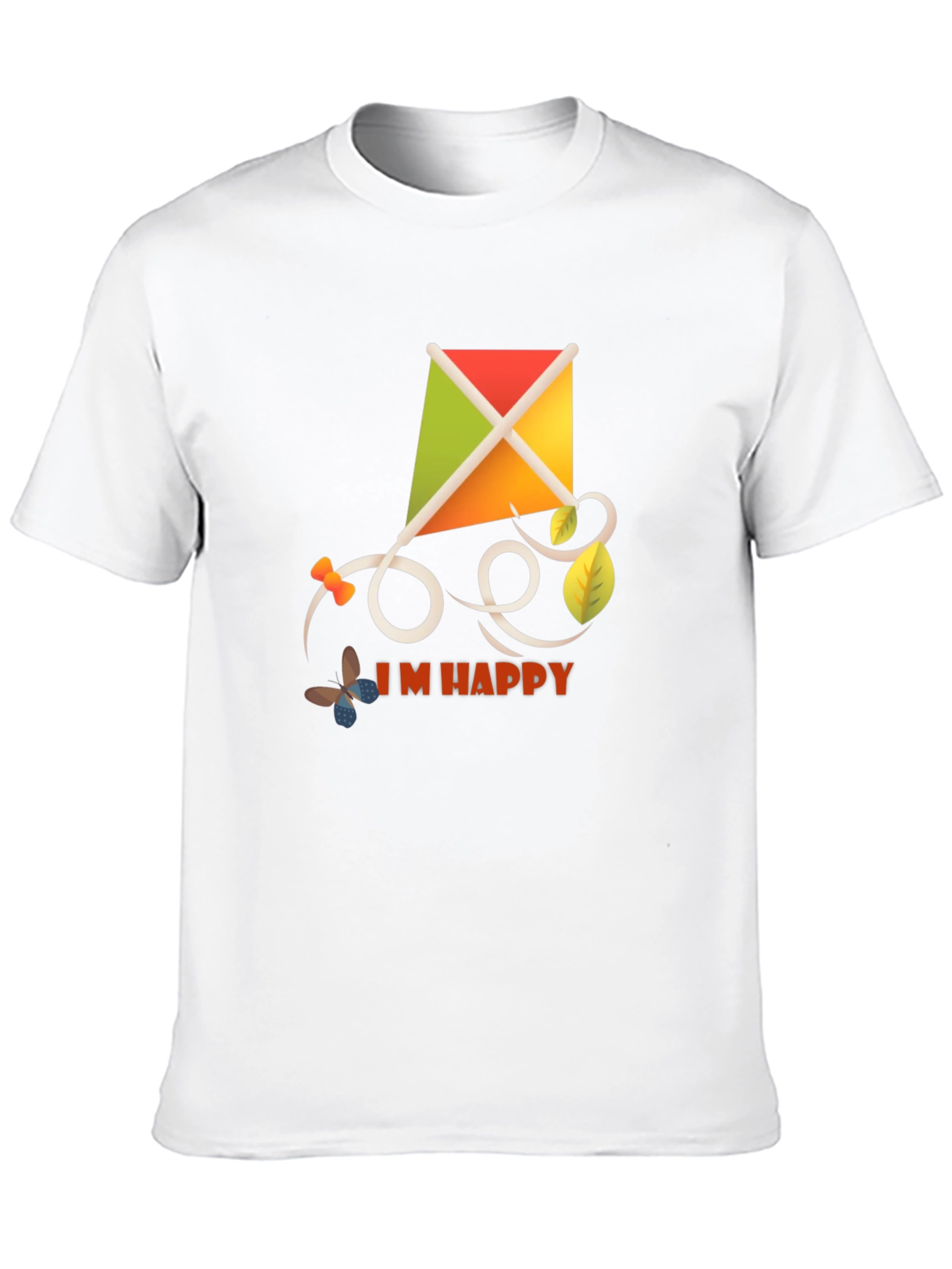 Black I'm Happy Kite T-Shirt - Stylish Casual Wear view 10
