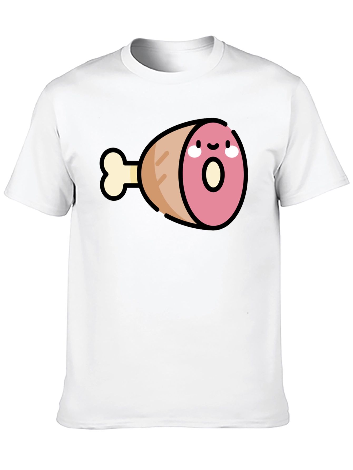 Black Funny Ham Leg Graphic Tee view 10