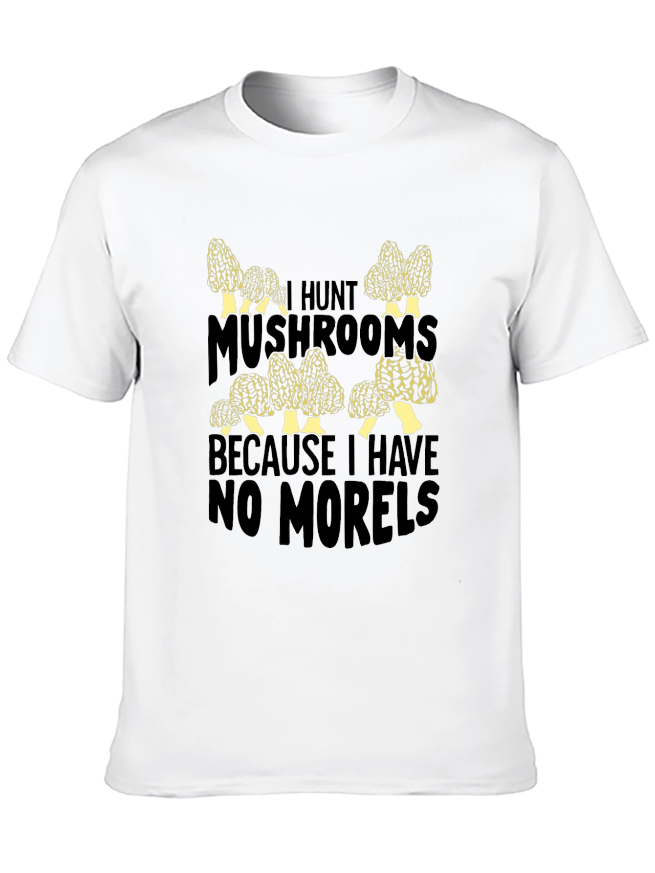 Black Funny Mushroom Hunting T-Shirt - "No Morels" view 10