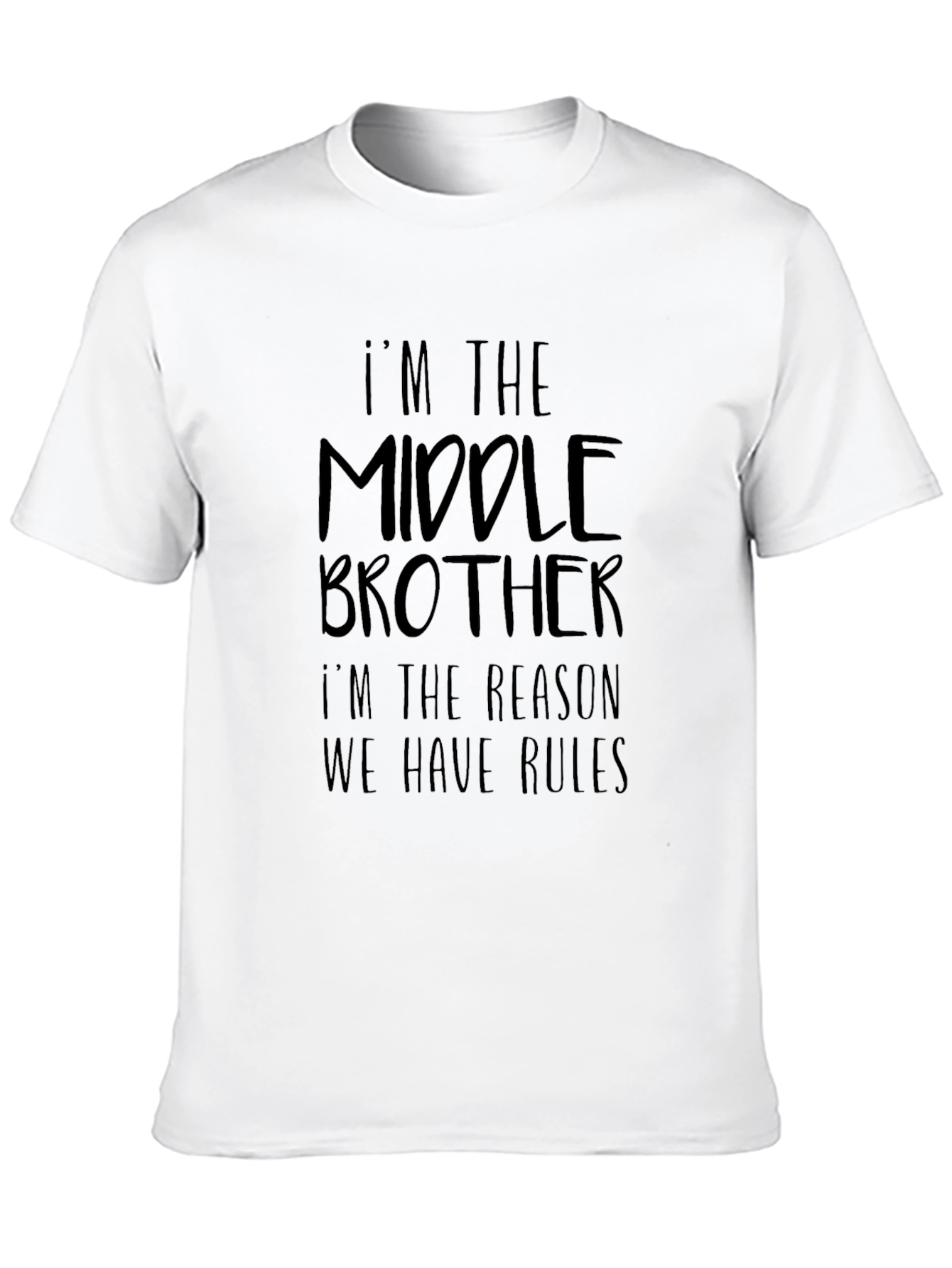 Black Middle Brother T-Shirt - Funny Sibling Tee view 10