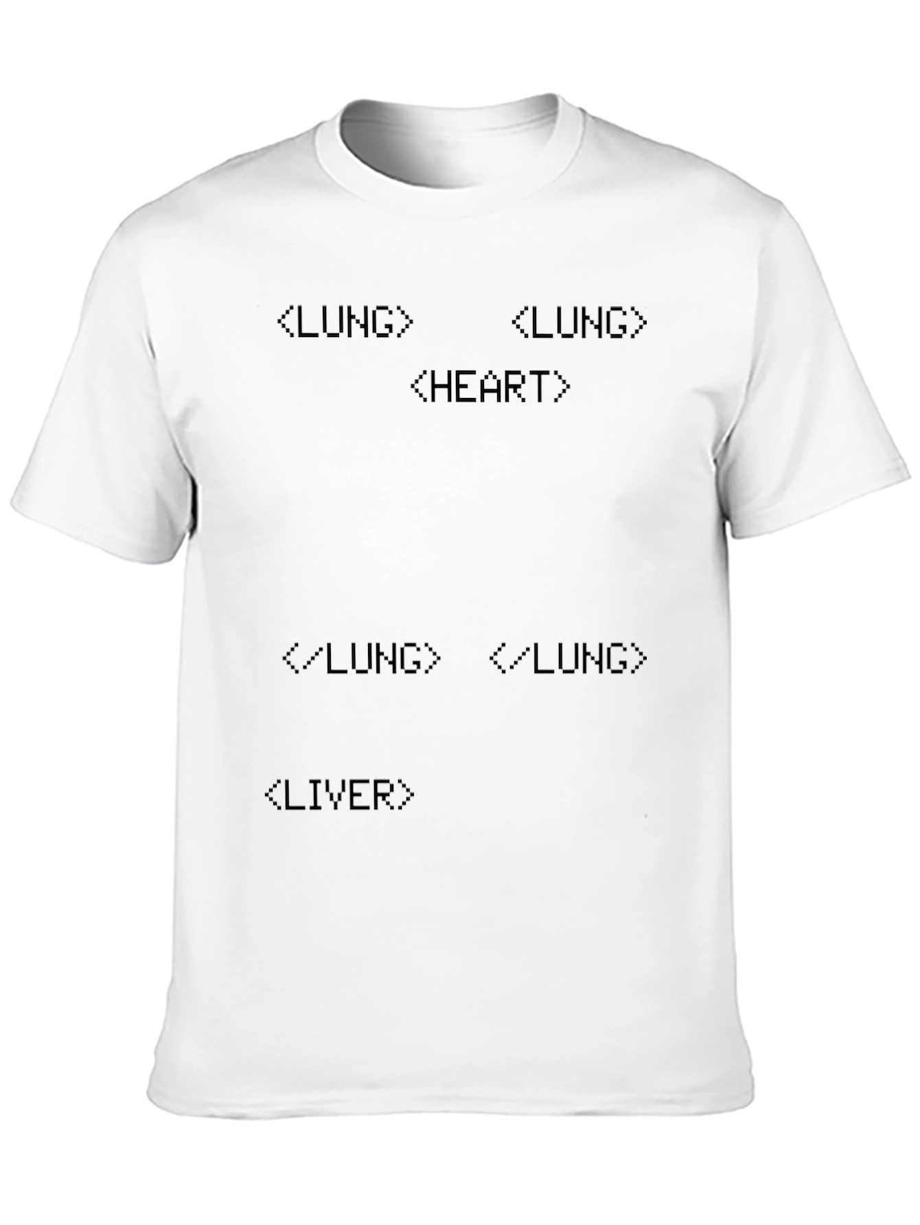 Black Anatomical Organ Code T-Shirt - Black view 10