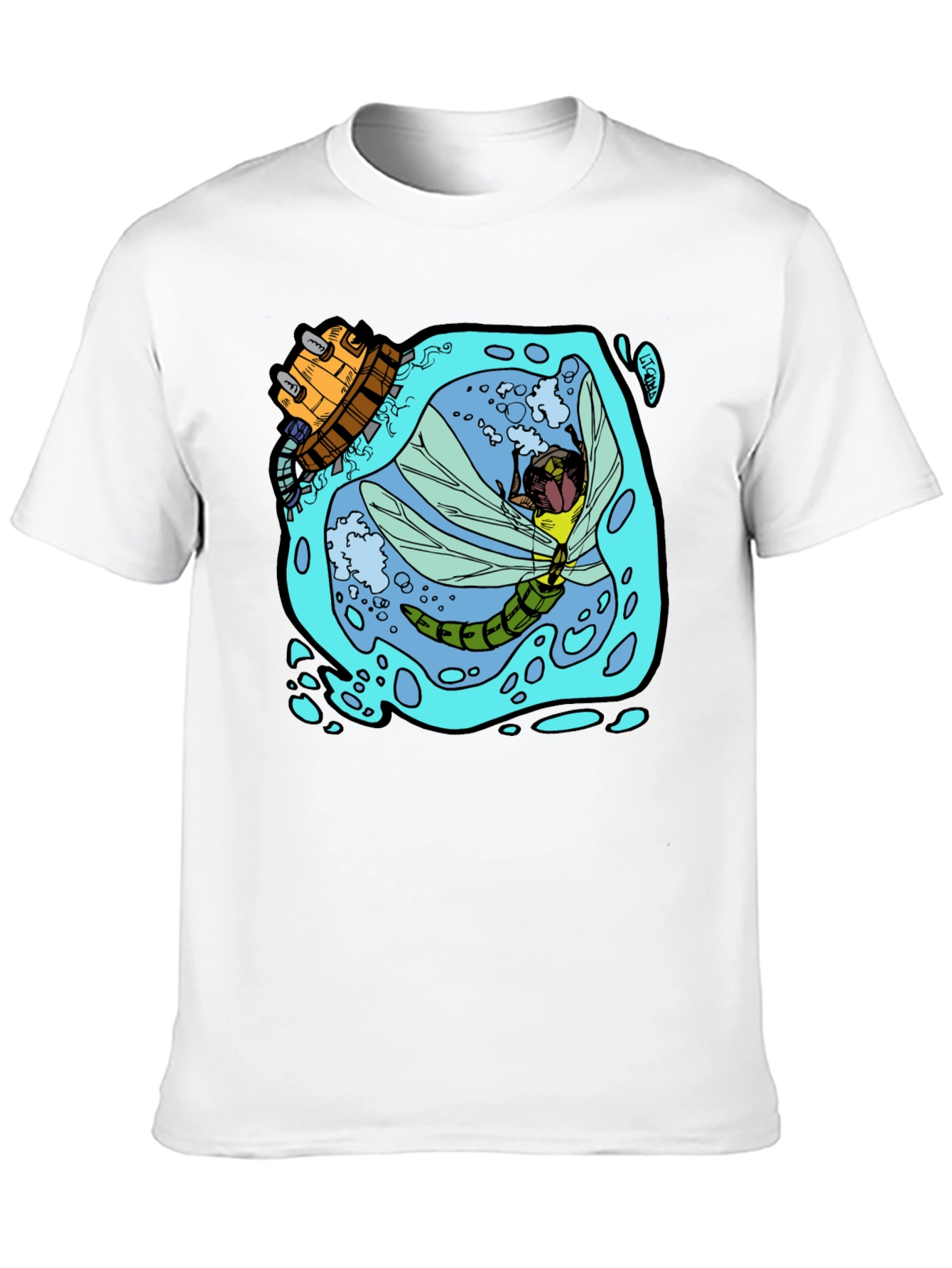 Black Dragonfly & Submarine Graphic Tee view 10