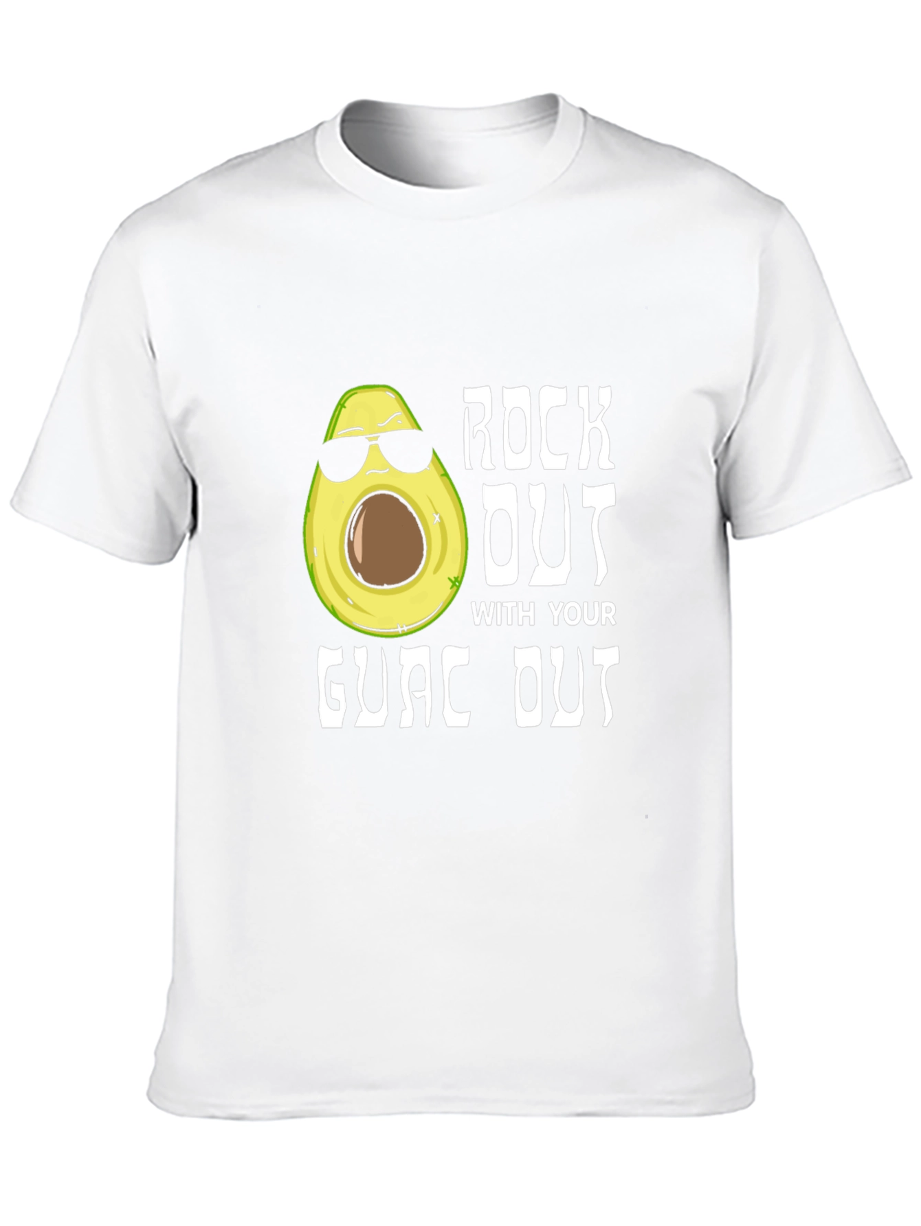 Black Rock Out With Your Guac Out Funny Avocado T-Shirt view 10